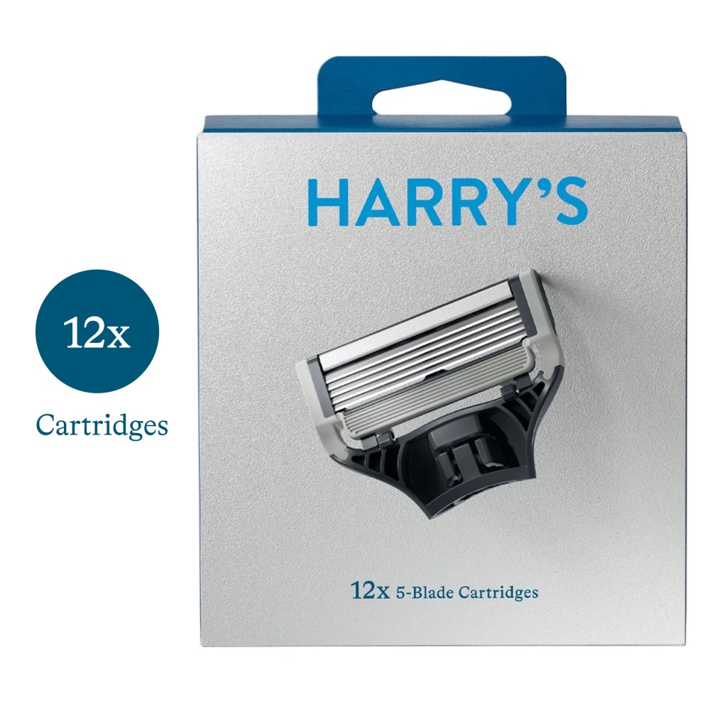 (2 pack) Harry  s Razor Blades for Men: 12 Pack of Men  s Razor Blade Refills
