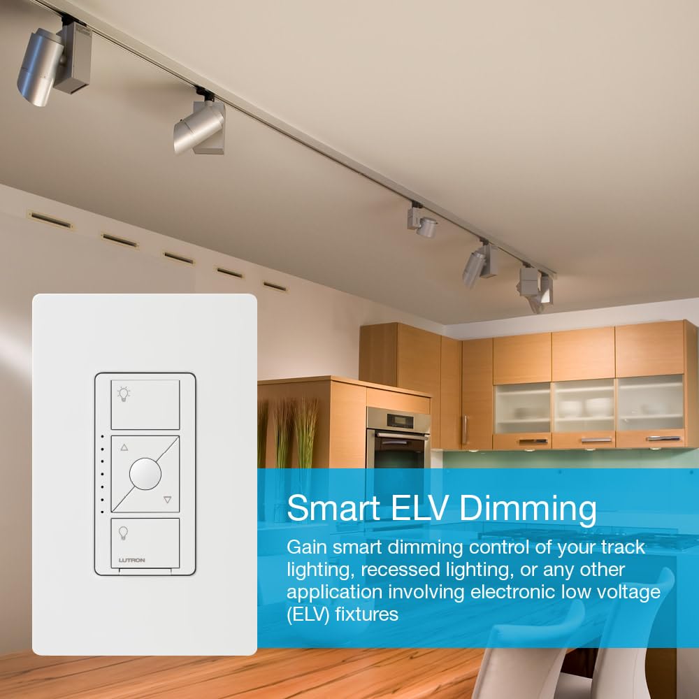 Lutron Caseta ELV+ Smart Dimmer Switch, 250W LED, Alexa Compatible, White, 2-Pack