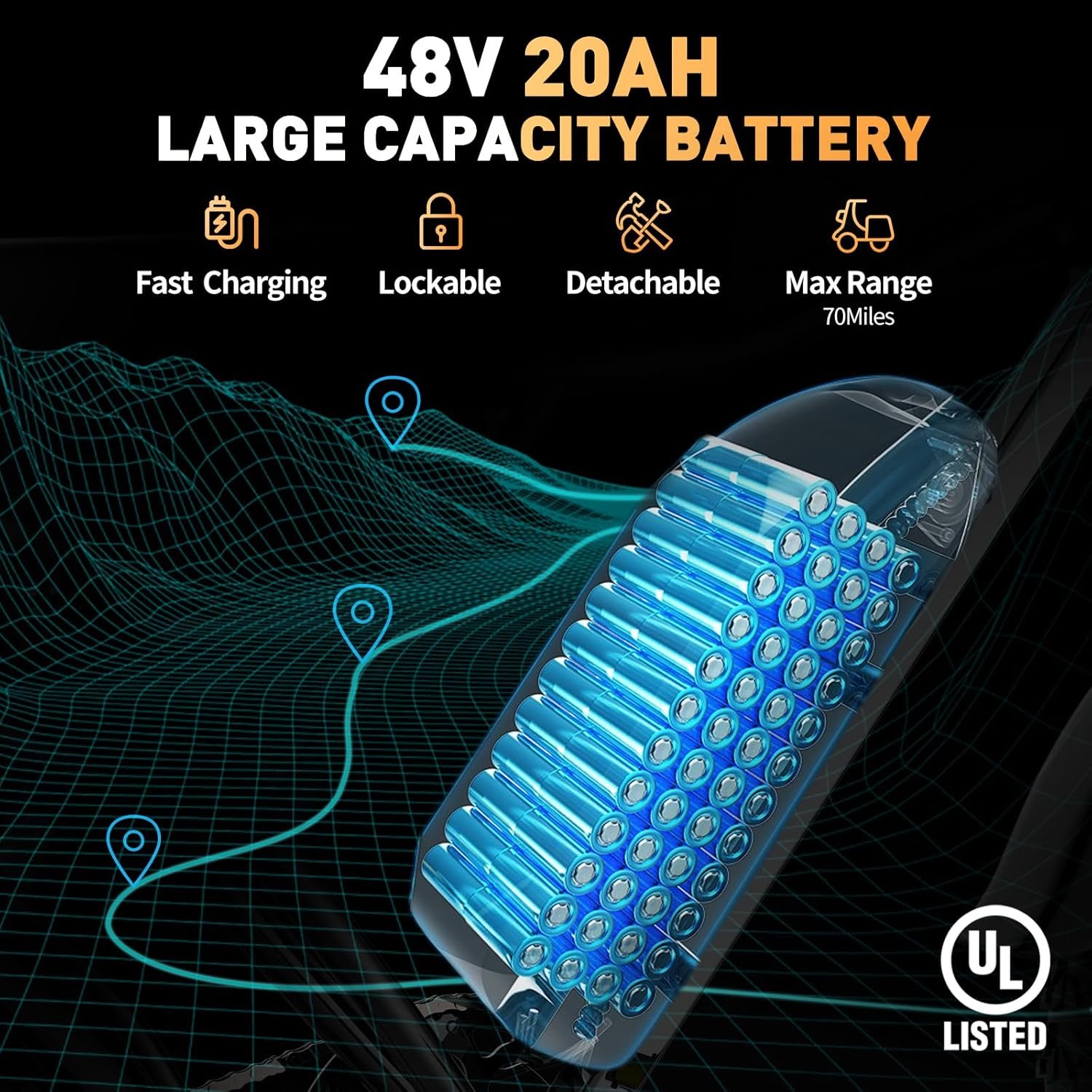 Electric Bike for Adults Q20, 2000/1500W, 37/30MPH,52V 40AH,48V/20AH E-Bike,30-180 Miles Electric Motorcycle, 20��� Fat Tire Dirt Bike, UL2849 All Terrain for Mountains, Snow, Sand, Road