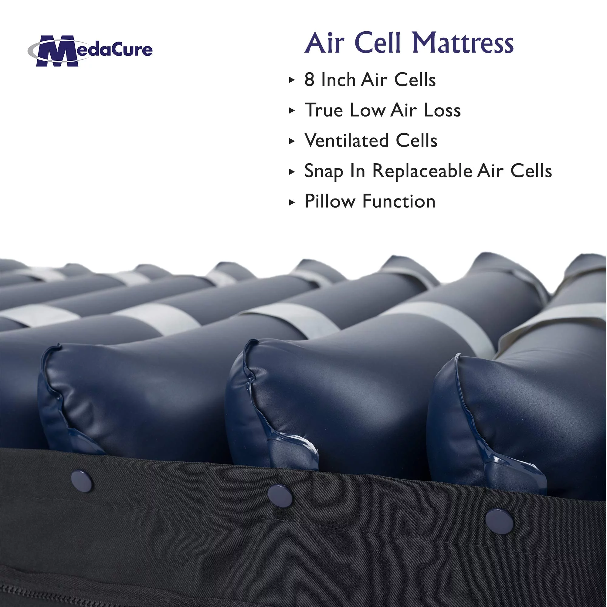 Medacure Alternating Pressure Air Mattress for Hospital Beds with Quilted Nylon Cover - 80