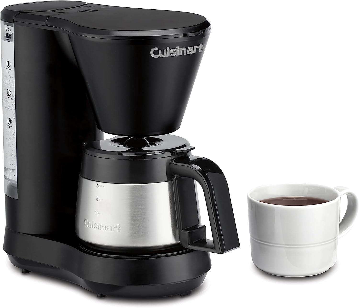 Cuisinart 5-Cup Coffeemaker with Stainless Steel Carafe, Compact Design, Brew Pause Feature