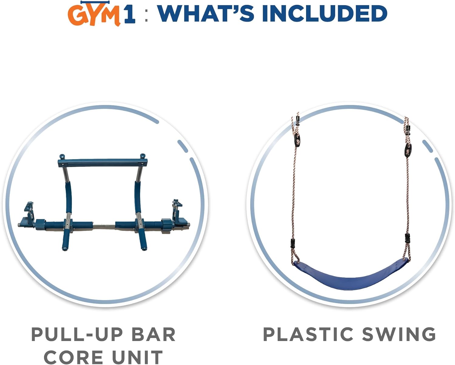 PIPG Indoor Doorway Gym for Kids & Adults  C Blue, Alloy Steel, Includes Pull-Up Bar, Rings, Trapeze, Ladder, Rope, Sensory Swing, 300 lbs Capacity