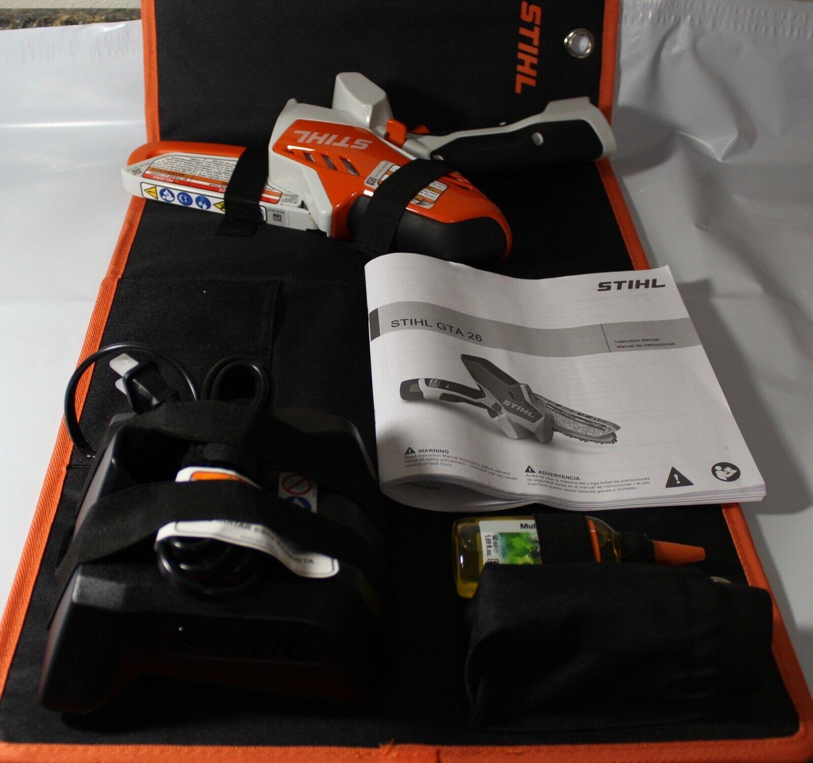 g Stihl Gta 26 Pruner Chainsaw W/carrying Case, Battery And Charger.