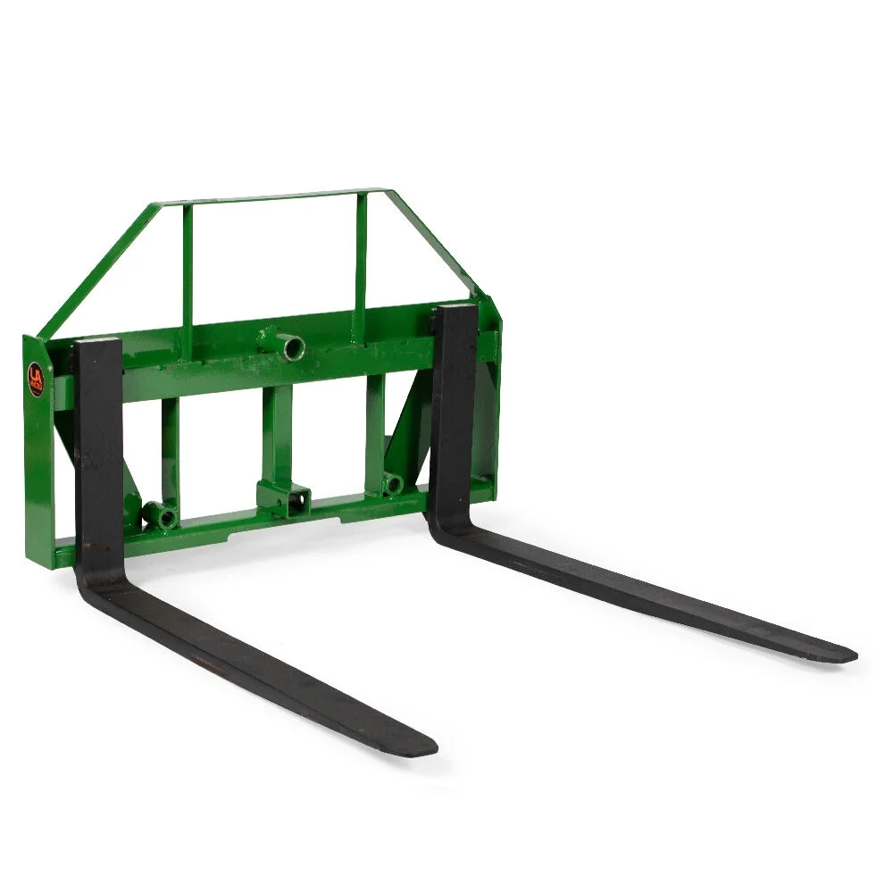 Titan Attachments UA USA Made Pallet Fork Frame Attachment, 48?? Fork Blades, Fits John Deere Global Euro Tractors, Rated 4,500 LB