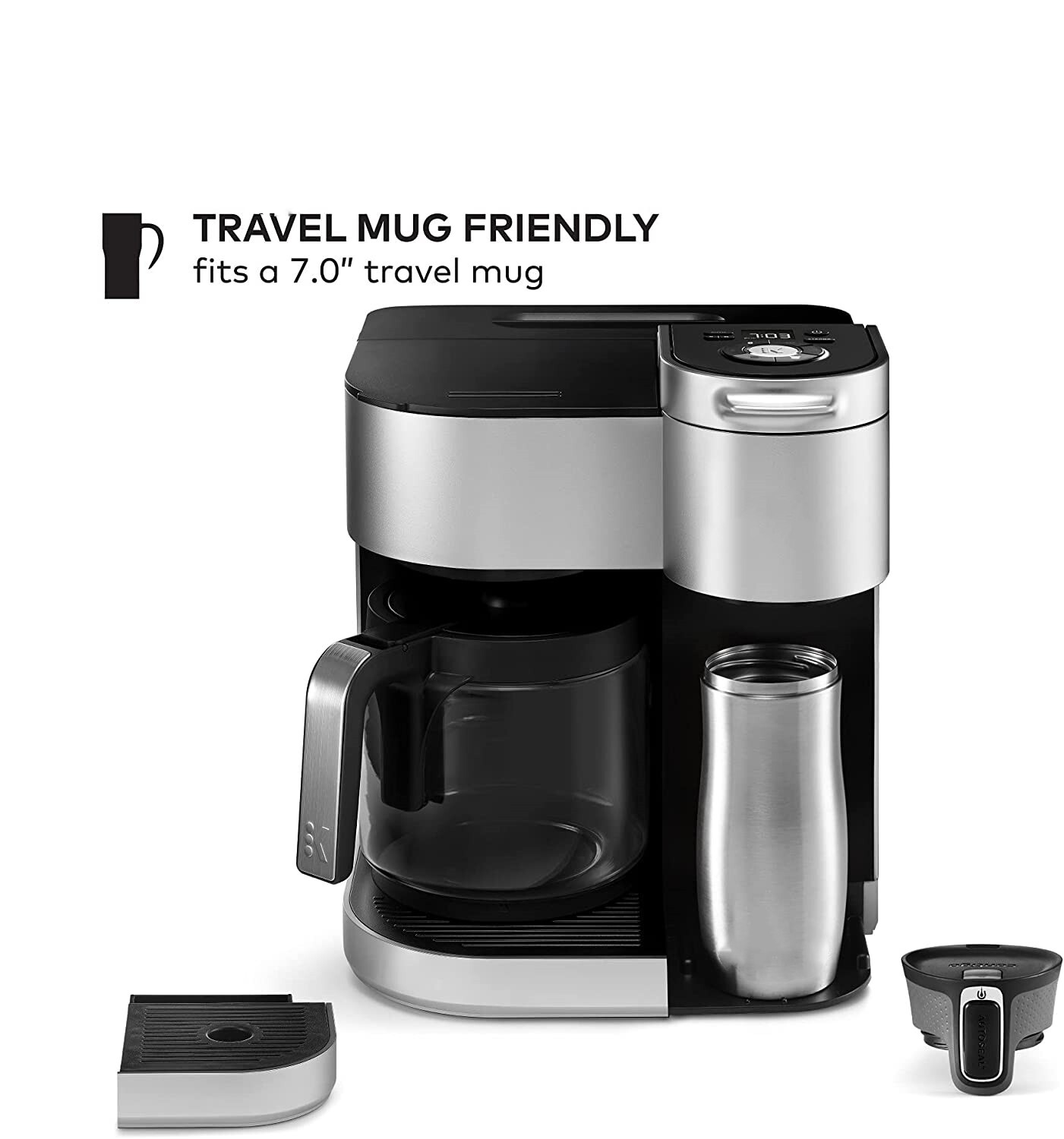 K-Duo Coffee Maker by Keurig, Single Serve & 12-Cup Carafe, Compatible with K-Cup Pods & Ground Coffee, Black