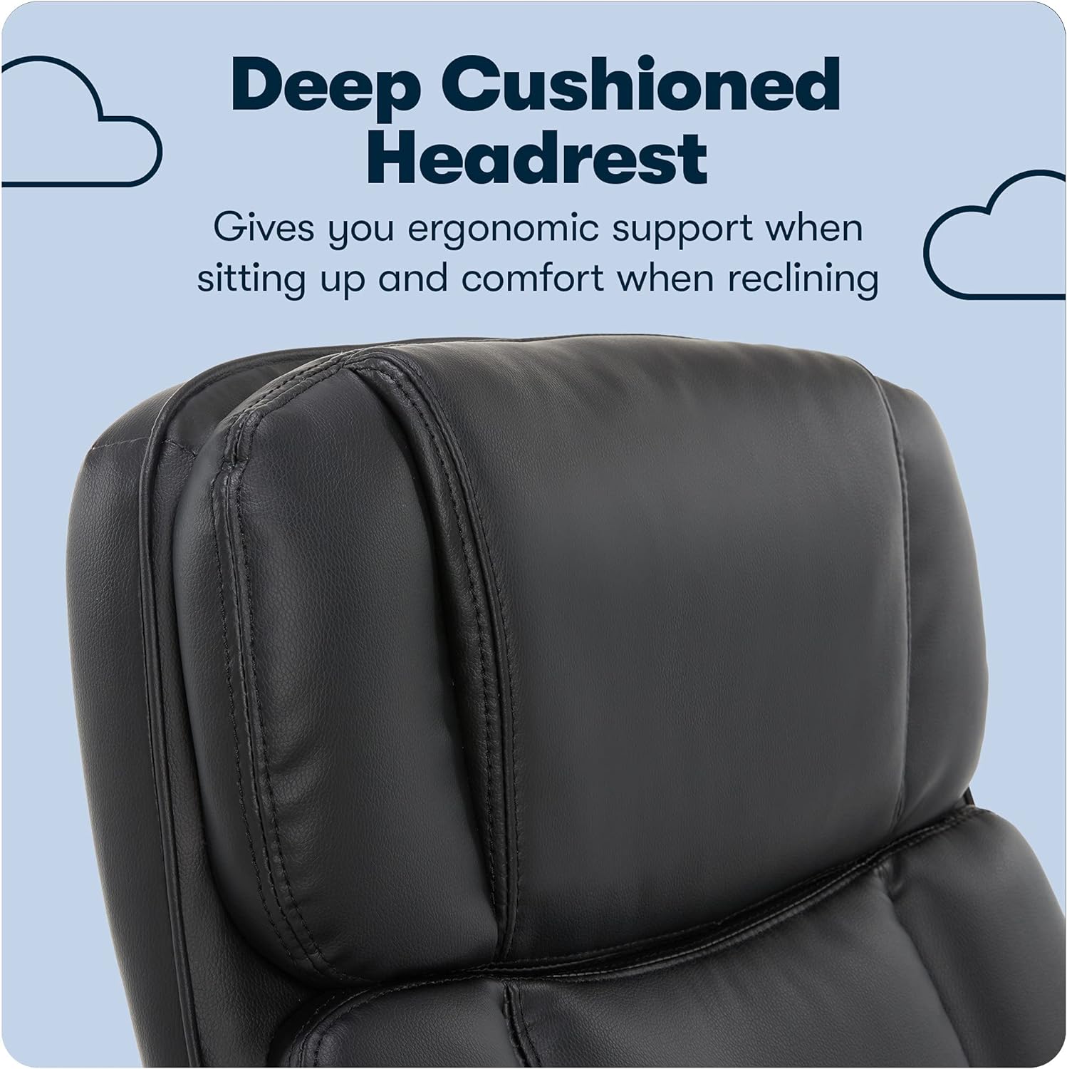 Fairbanks Big and Tall High Back Executive Office Ergonomic Gaming Computer Chair with Layered Body Pillows, Contoured Lumbar Zone, Black