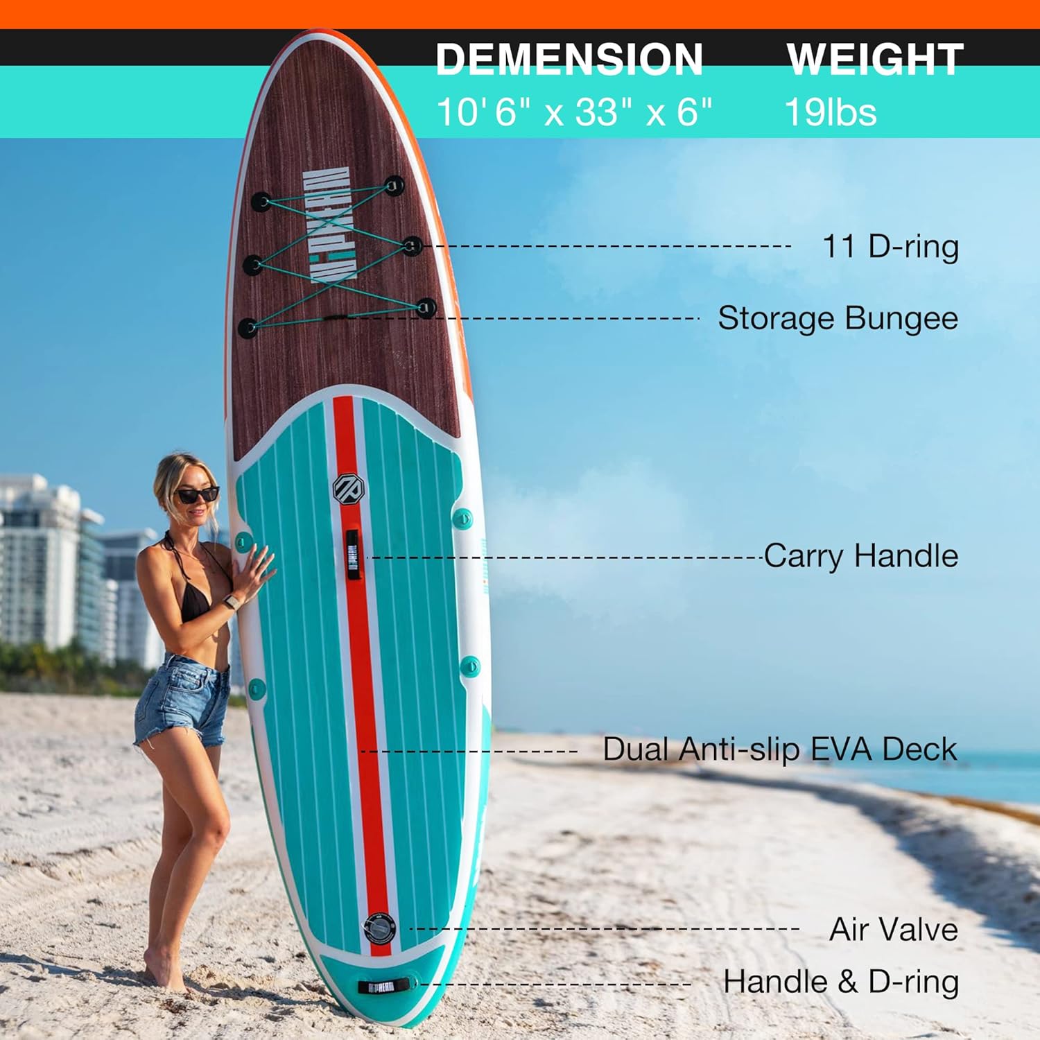 Stand Up Paddle Board with SUP Accessories, Anti-Slip EVA Deck, 10 ?�� ?Inflatable Paddle Boards for Adults & Youth of All Skill Levels