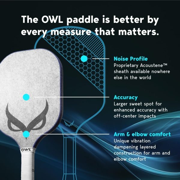 The OWL Paddle, Premium Pickleball Paddle Revolutionary Pickleball Paddle, Quiet Pickleball Paddle