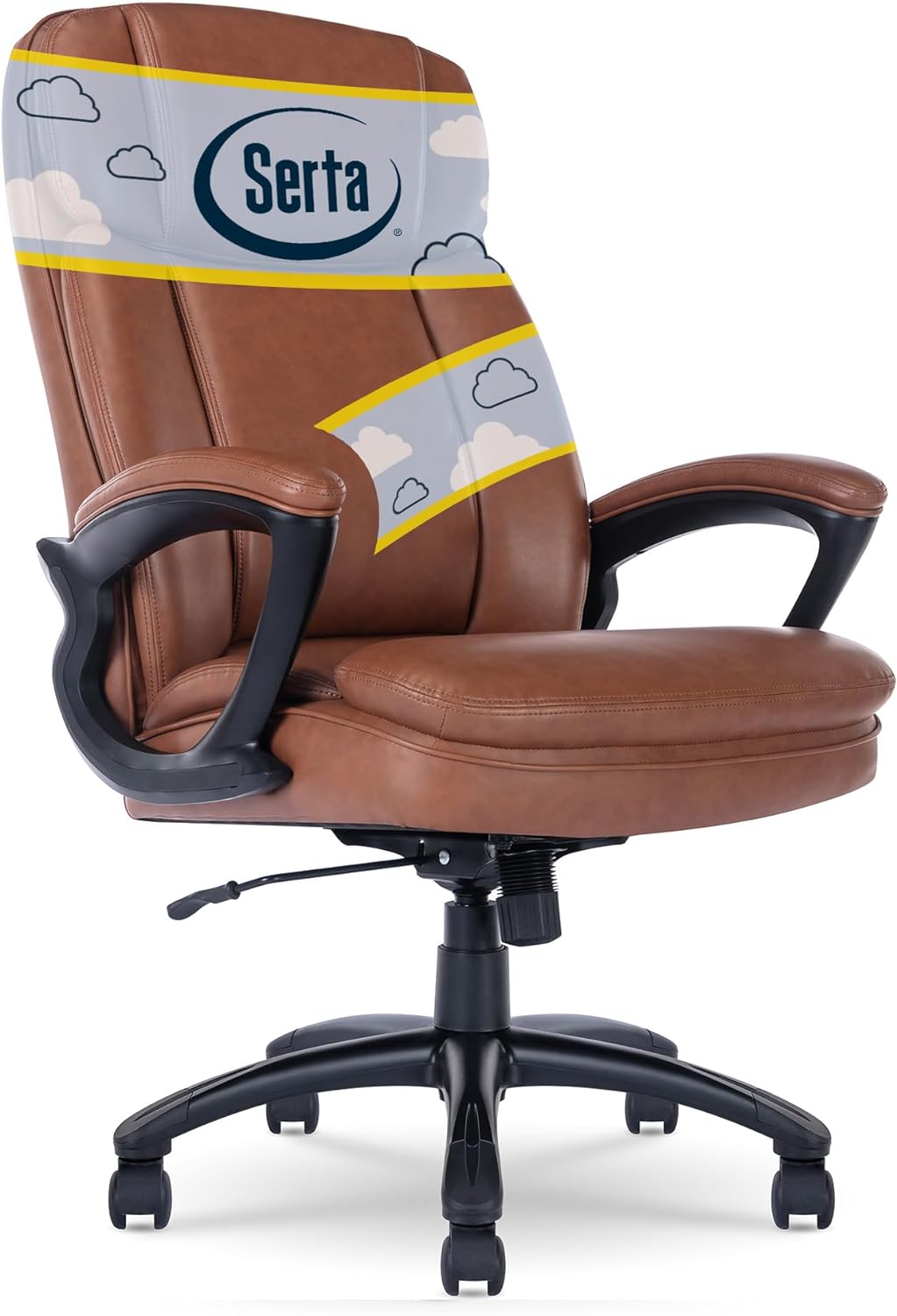 Fairbanks Big and Tall High Back Executive Office Ergonomic Gaming Computer Chair with Layered Body Pillows, Contoured Lumbar Zone, Black
