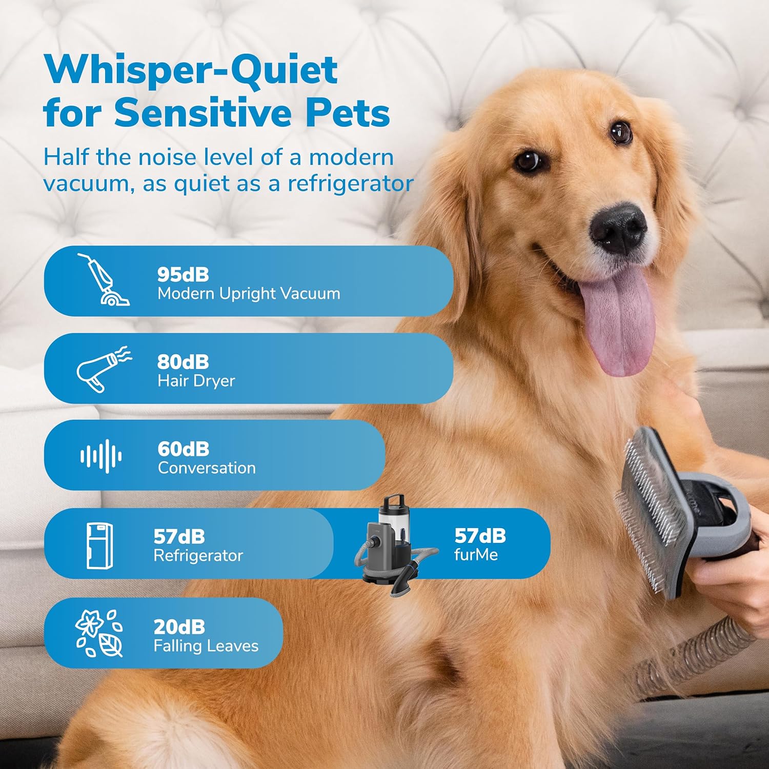 Professional Plus Pet Grooming Vacuum Kit, 5 Pet Grooming Tools, 2L Canister, Works for All Dogs, Cats, and Pet Fur