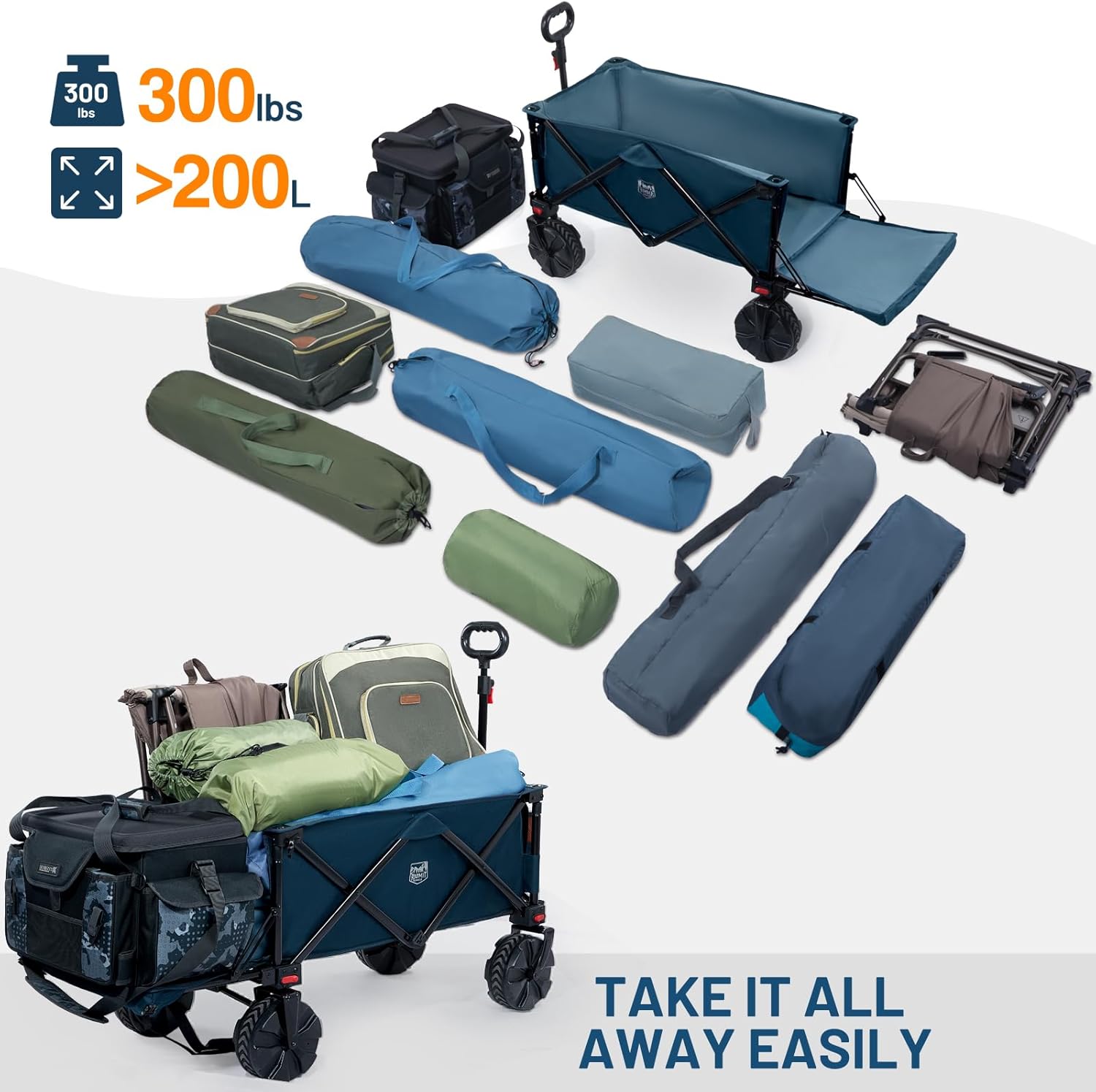 Oversized Camping Chair High Back Support up to 500lbs & 47