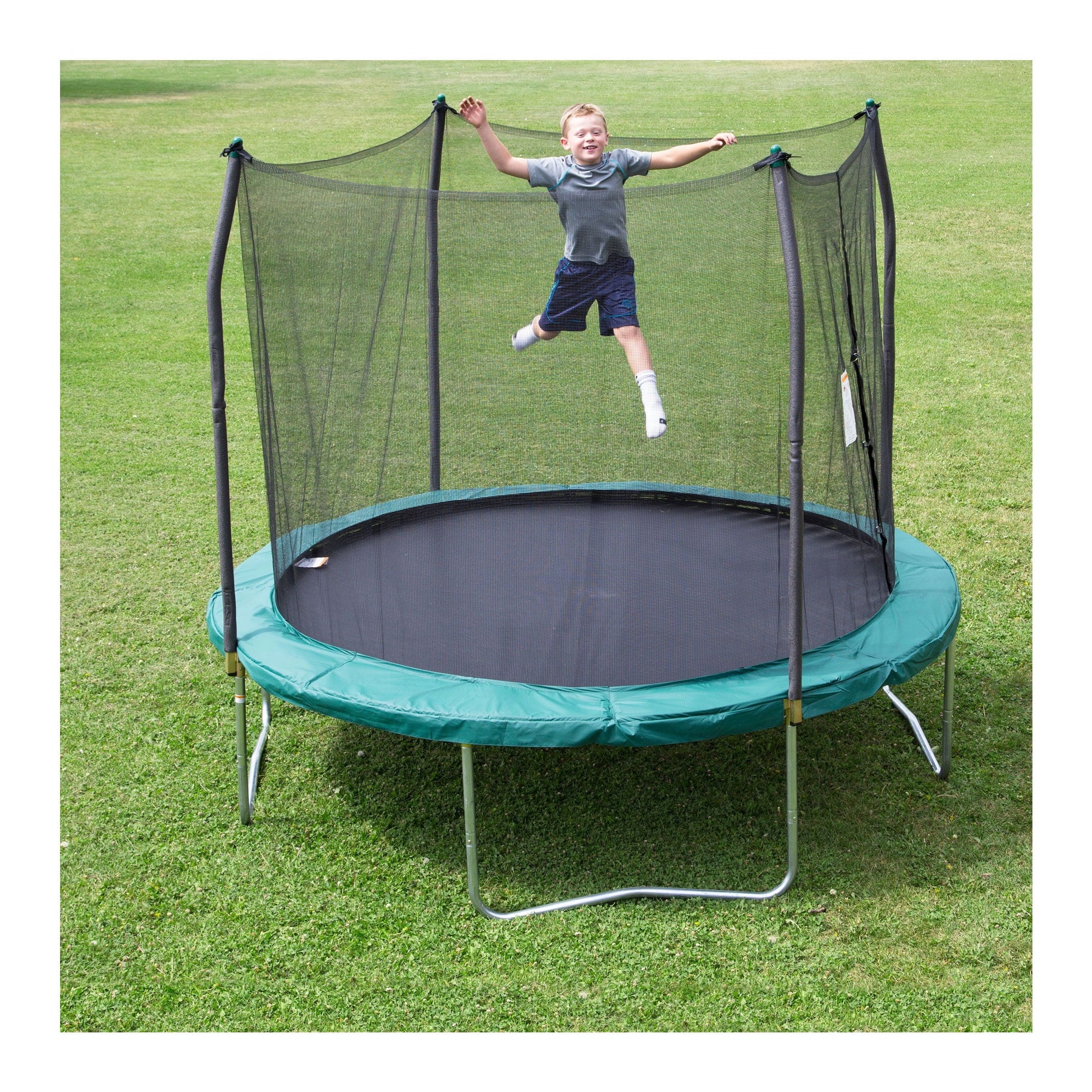 Skywalker Trampolines 10-Ft Round Outdoor Trampoline with Enclosure, Green