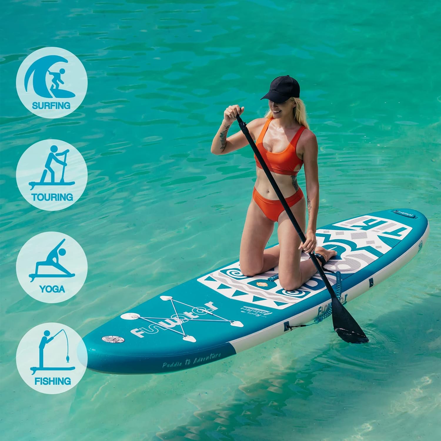 Inflatable Ultra-Light Stand Up Paddle Board for All Skill Levels with Premium SUP Paddleboard Accessories,Non-Slip Comfort Deck for Youth & Adults.