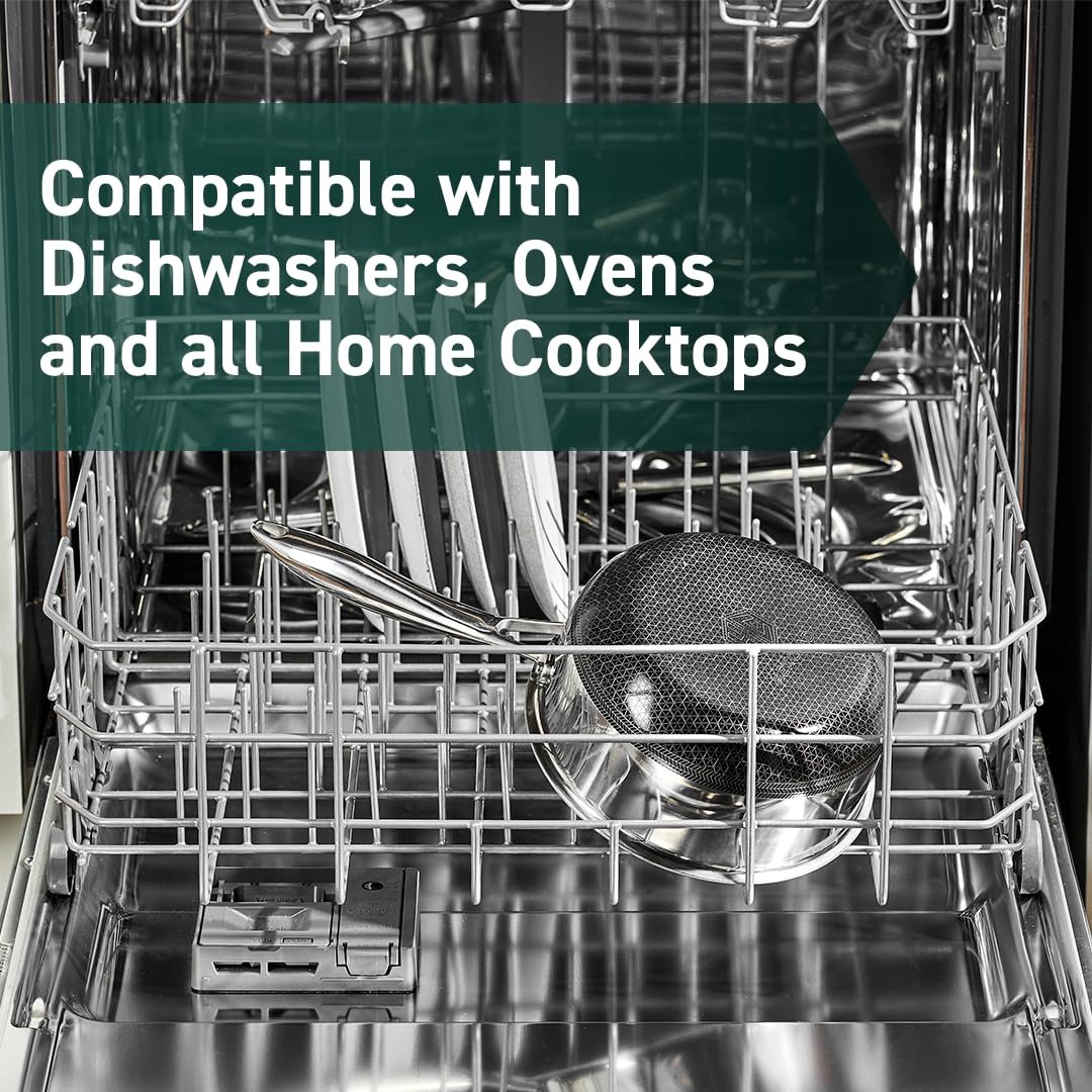 HexClad Hybrid Nonstick 6-Piece Pot Set, Dishwasher Safe