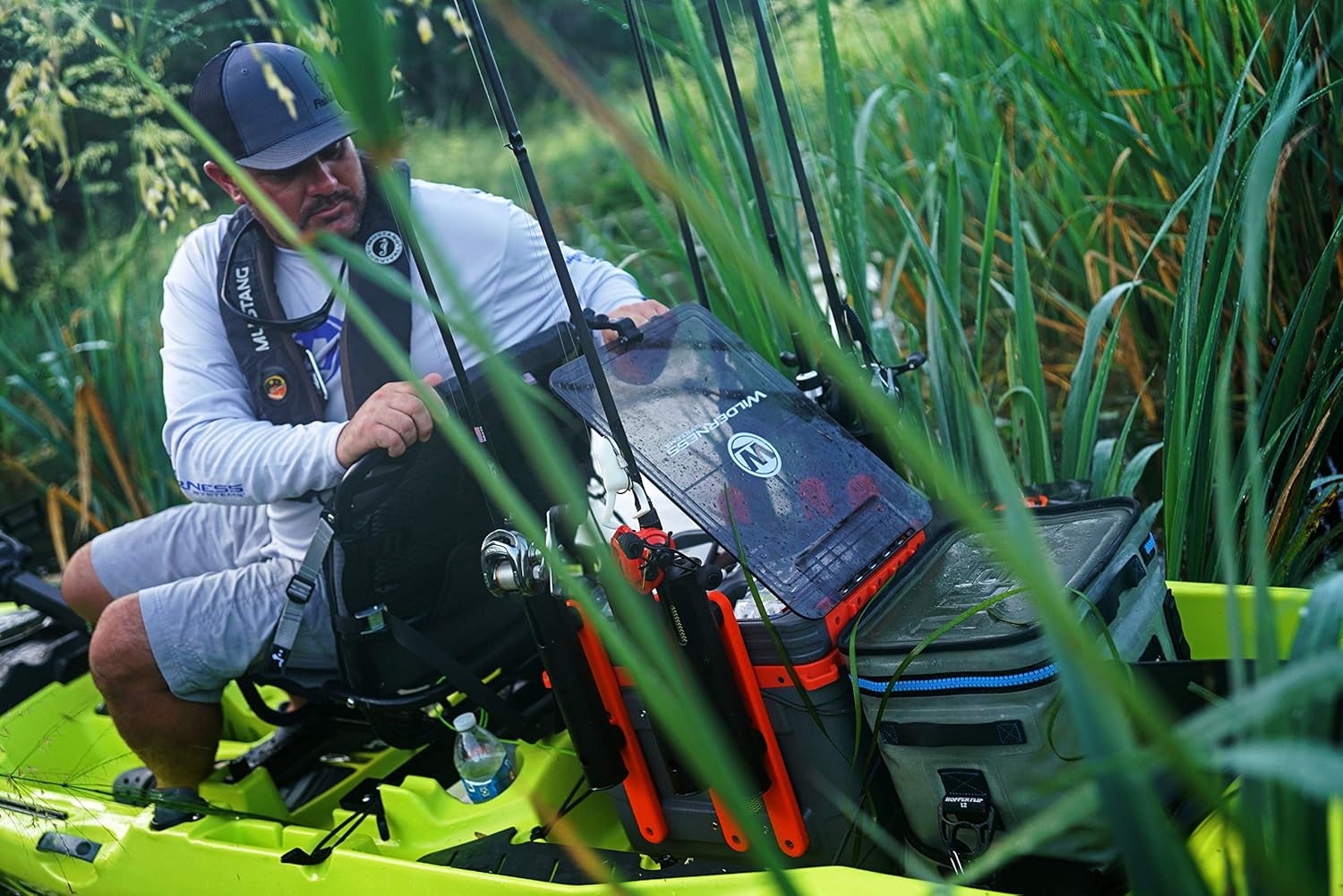 Kayak Krate by Anglet  C 4 Rod Holders, Portable Water-Resistant Tackle Storage, 29L Capacity, Classic Style for Kayaking