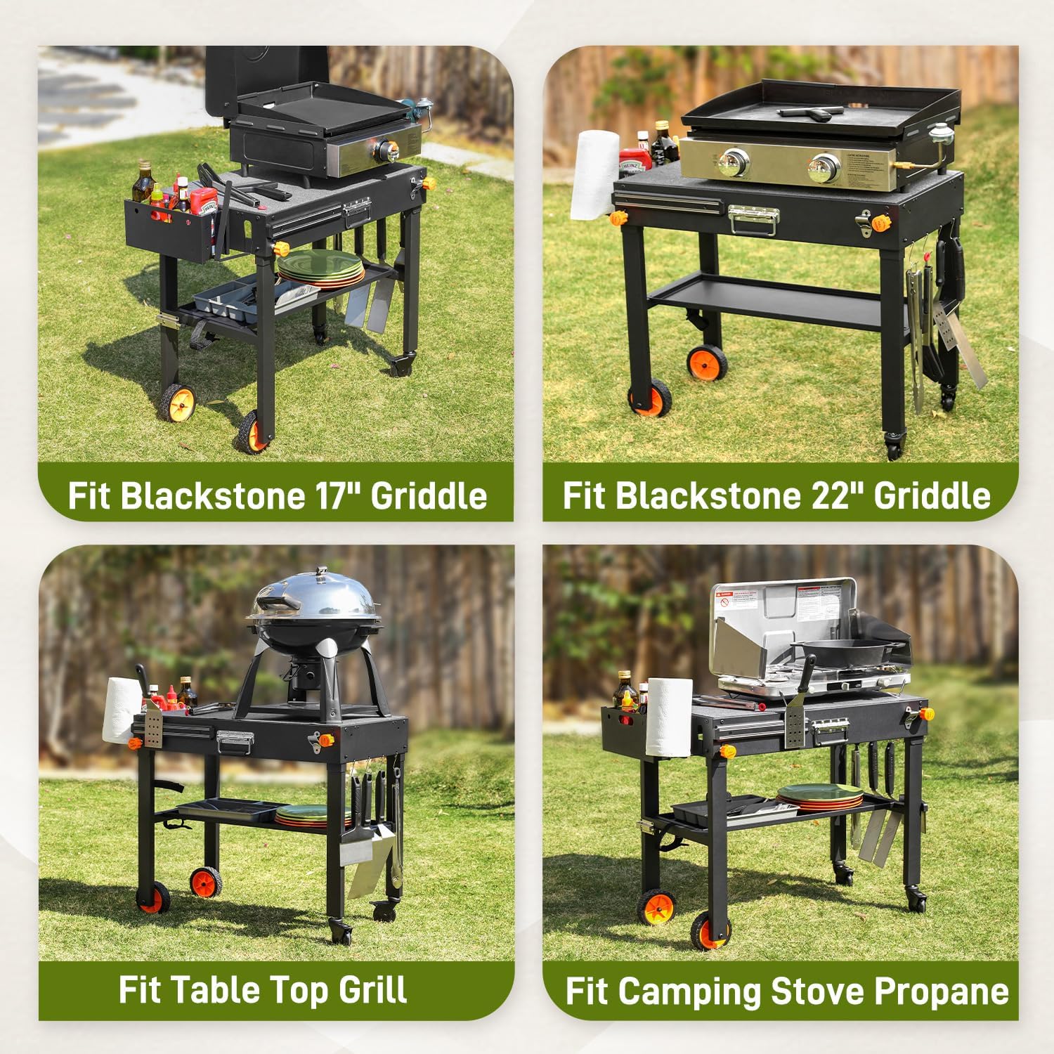 Portable Outdoor Grill Table - Solid and Sturdy Grill Stand 31