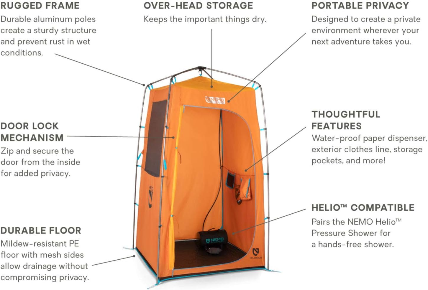 Privacy Shelter & Shower Tent, Compatible with Helio Pressure Shower