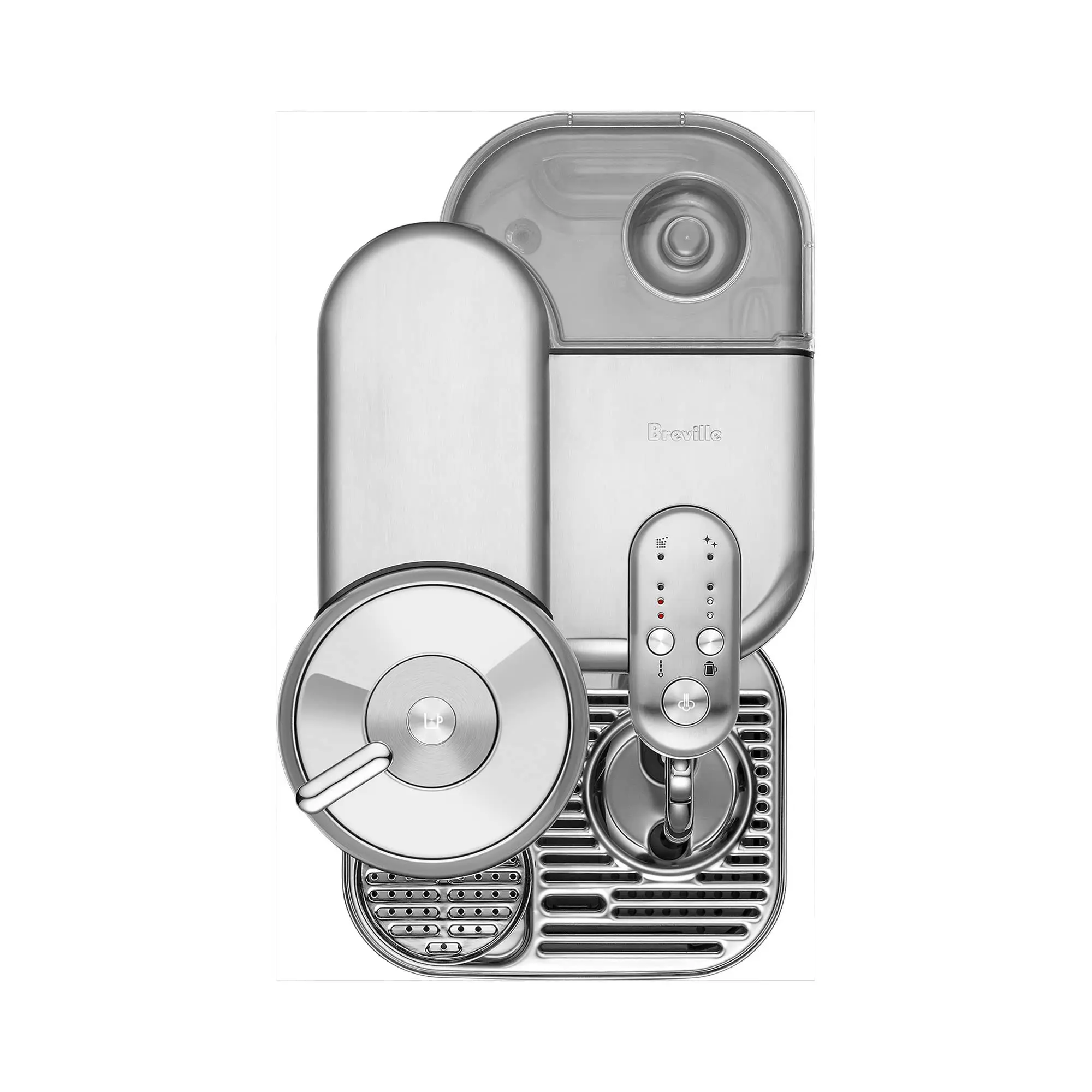 Nespresso Vertuo Creatista Coffee Maker, Brushed Stainless Steel, 2L Capacity, Milk Frother, 6 Sizes, Quick Heat-Up, Compatible with Vertuo Capsules