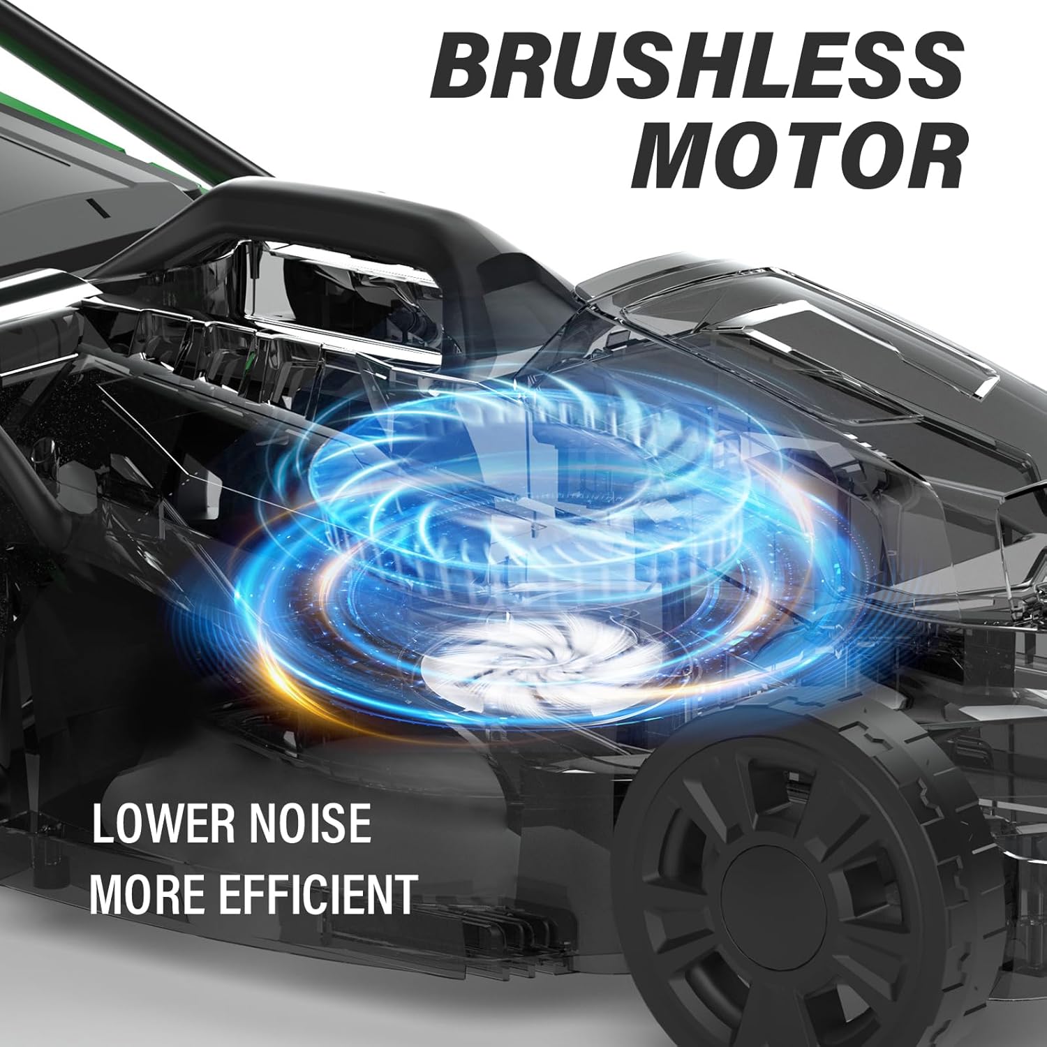 Electric Lawn Mower Cordless, 13 Inch 20V Lawn Mowers with Brushless Motor, 5-Position Height Adjustment, 4.0Ah Battery & Charger Included