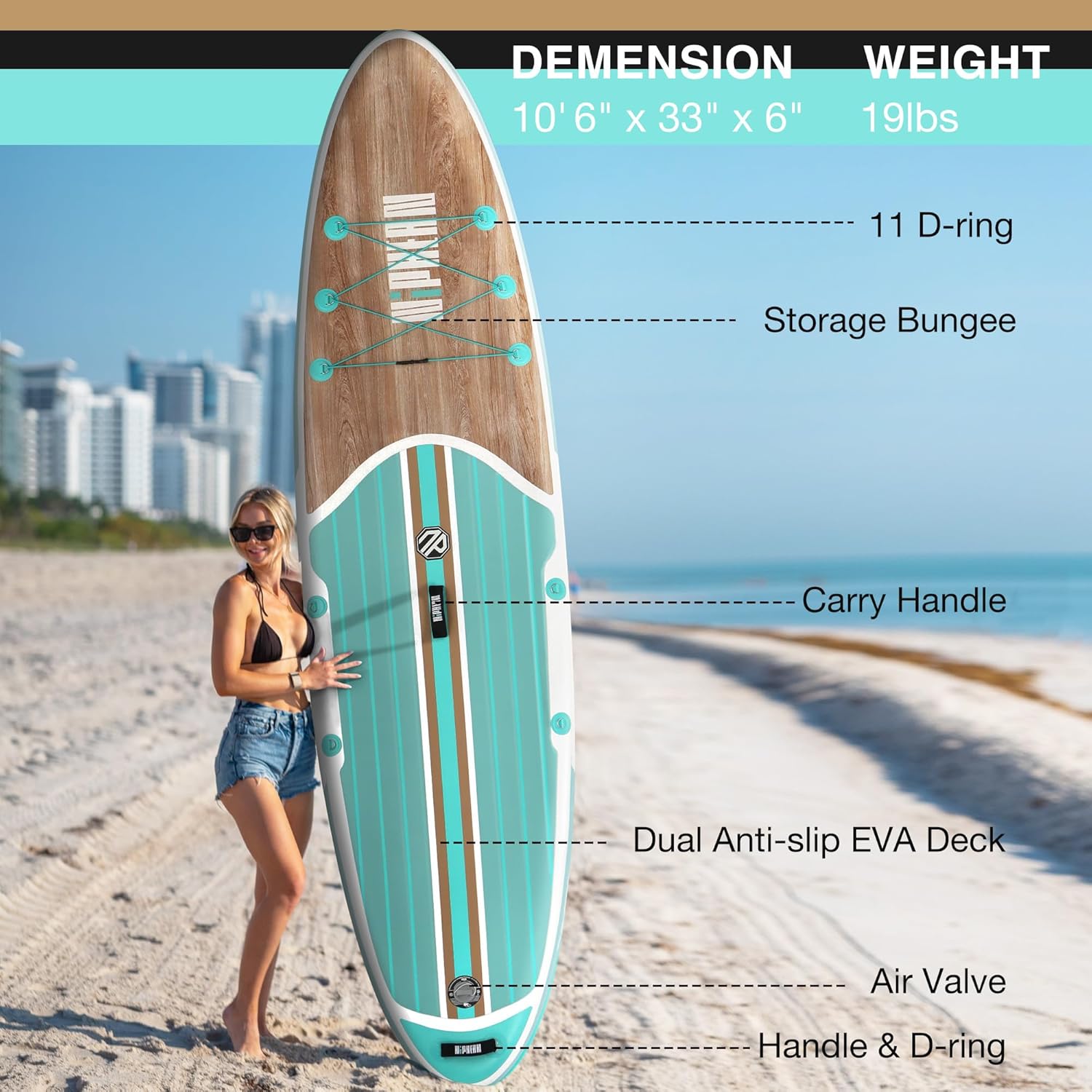 Stand Up Paddle Board with SUP Accessories, Anti-Slip EVA Deck, 10 ?�� ?Inflatable Paddle Boards for Adults & Youth of All Skill Levels