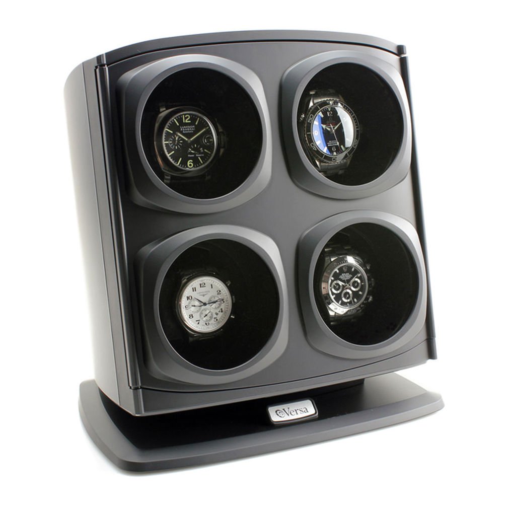 [ON SALE] Versa Quad Watch Winder in Black �C Independently Controlled Settings �C Multiple Direction and Timer Settings �C Adjustable Watch Pillow �C Plenty of Space for Large Watches