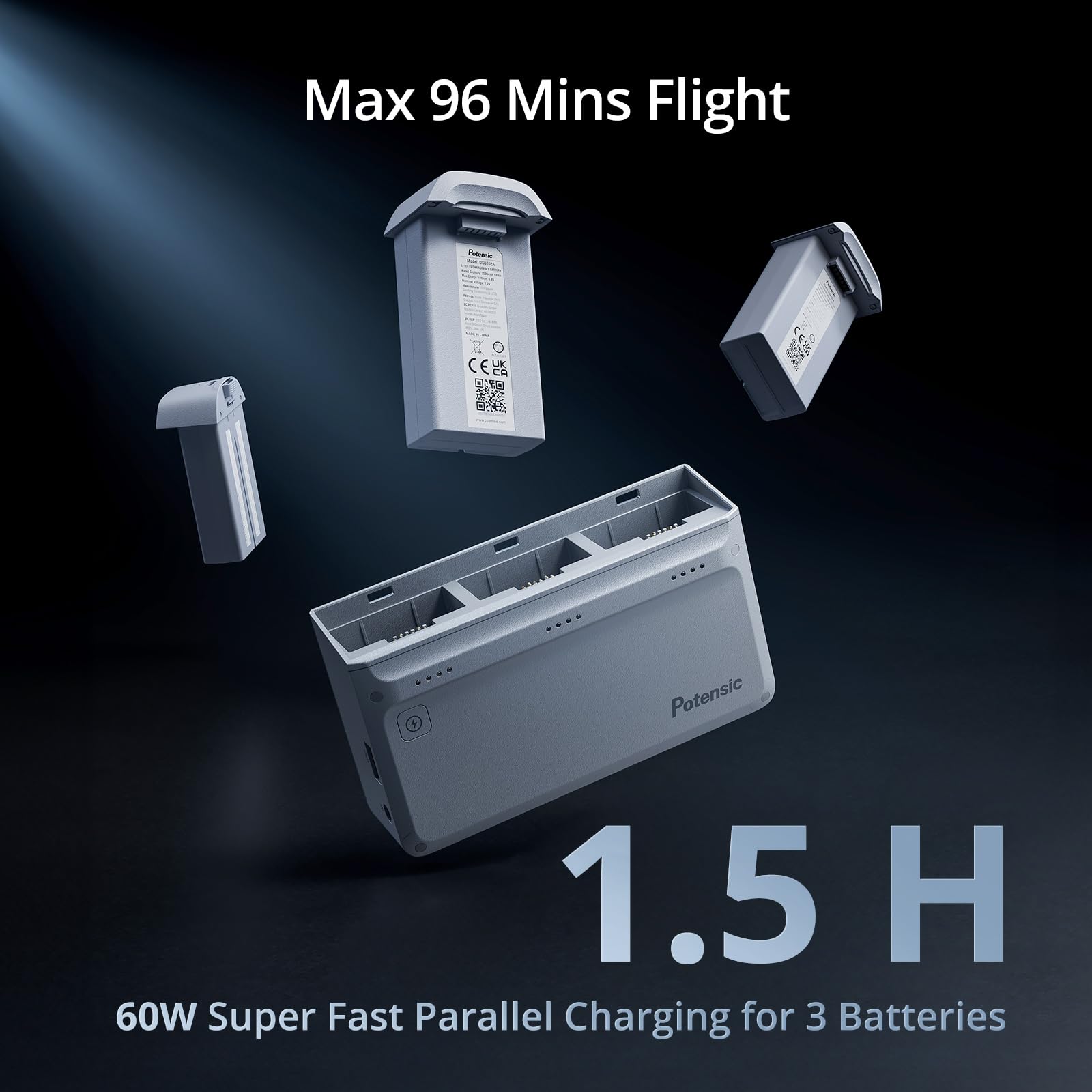 Potensic ATOM GPS Drone with Camera, Lightweight & Portable for Beginners, Includes Fly More Combo & Advanced Features