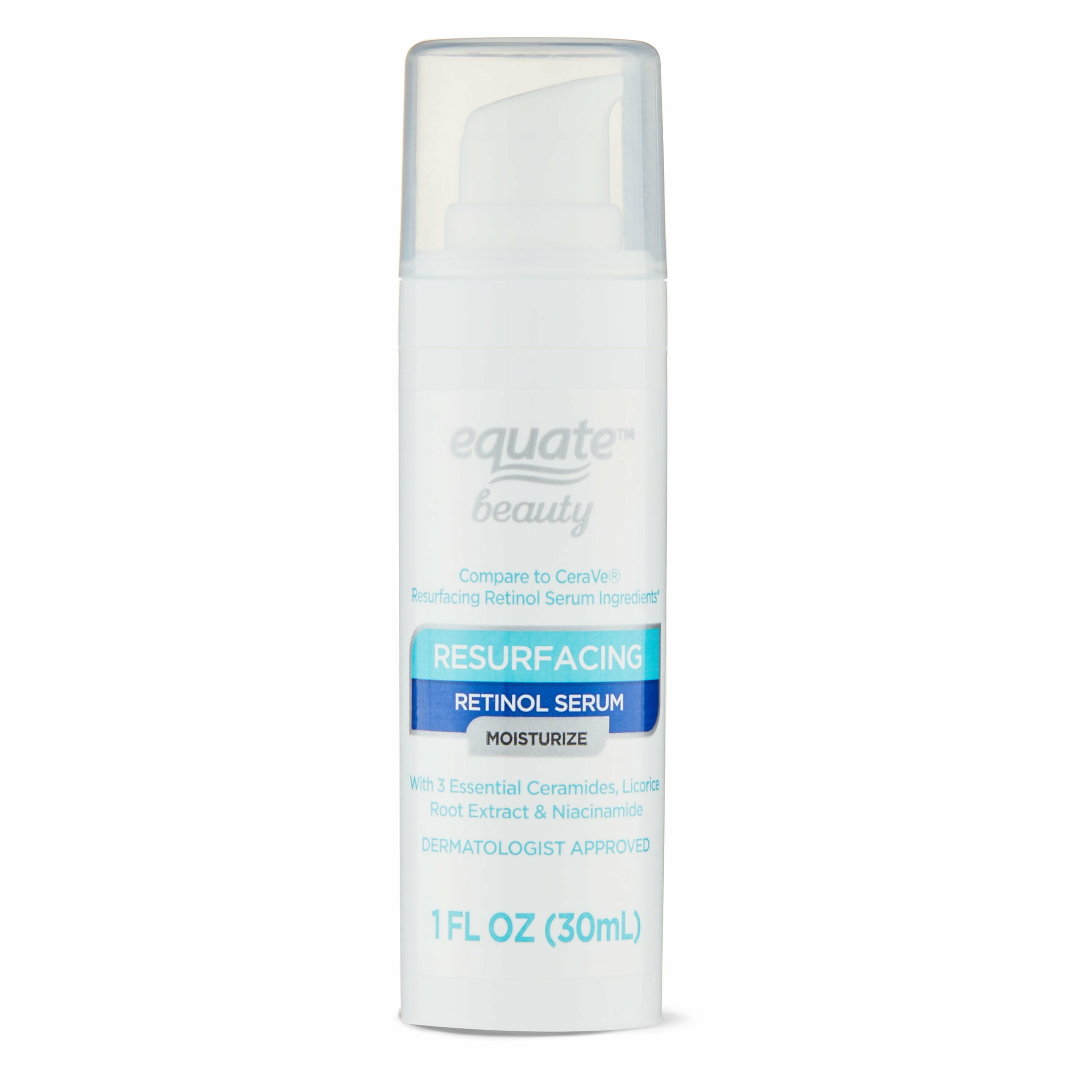 Equate Beauty Resurfacing Retinol Serum 1 oz �C Boosts Collagen, Restores Skin Barrier, Reduces Pores, Dermatologist Approved