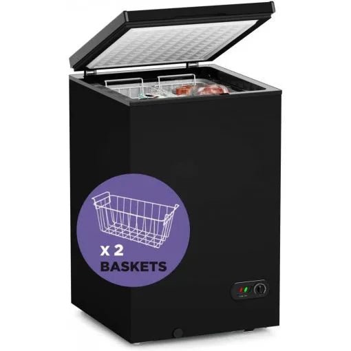 Chest Freezer �C 3.5 Cu Ft with 2 Removable Baskets �C Reach In Freezer Chest �C Quiet Compact Freezer �C 7 Temperature Settings �C Black