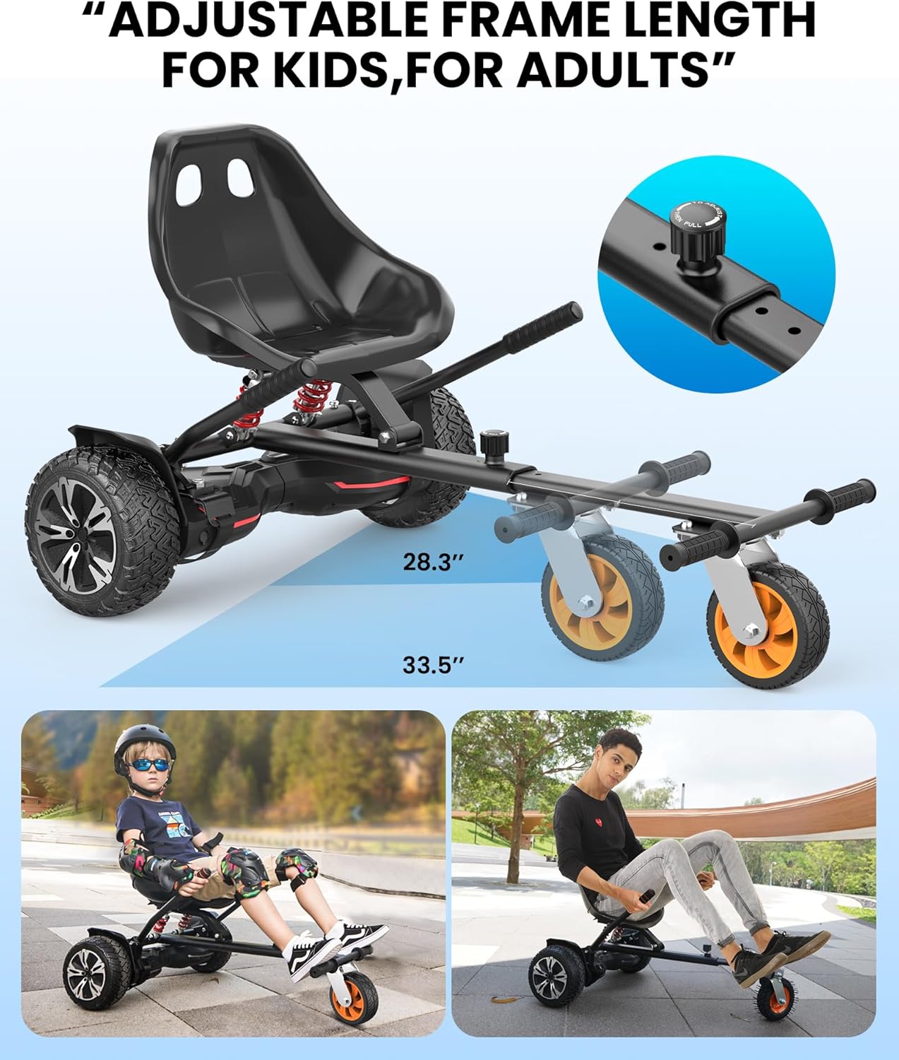 8.5 inch All Terrain Off Road Hoverboard with Bluetooth Speakers and LED Lights, UL2272 Certified Self Balancing Scooter