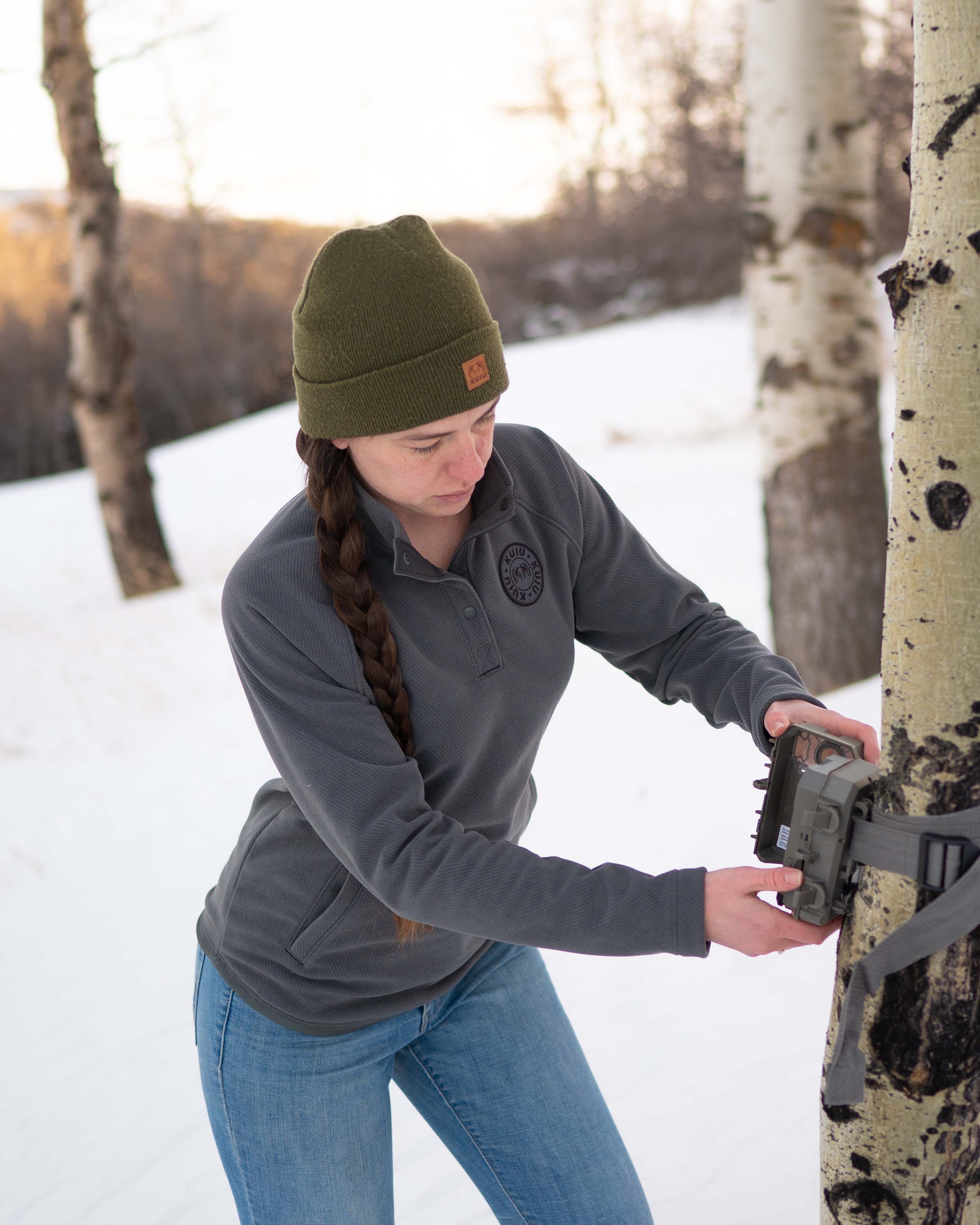 Women's Cascade Twill Fleece Pullover | Navy