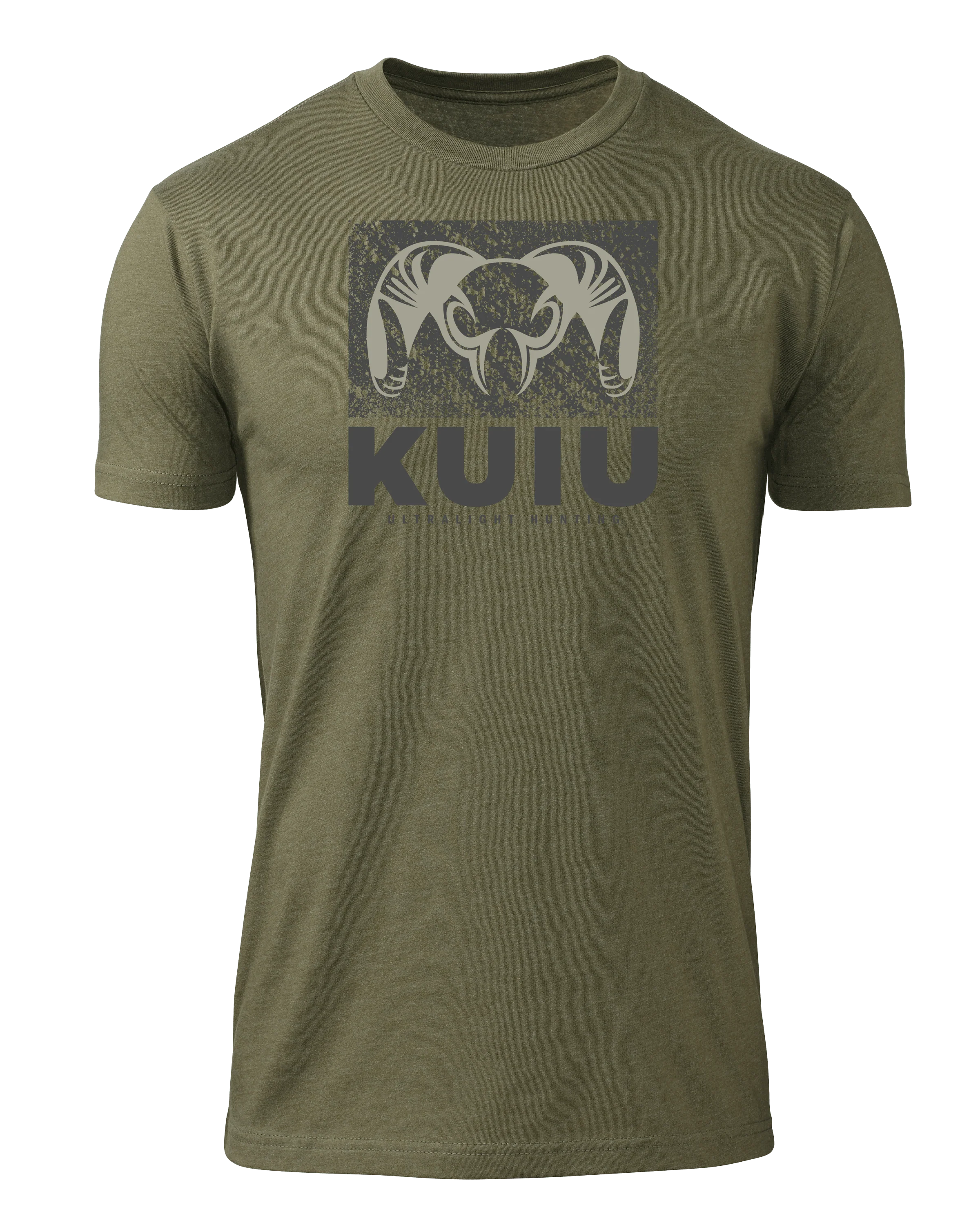 KUIU Distressed Box Logo T-Shirt | Military Green