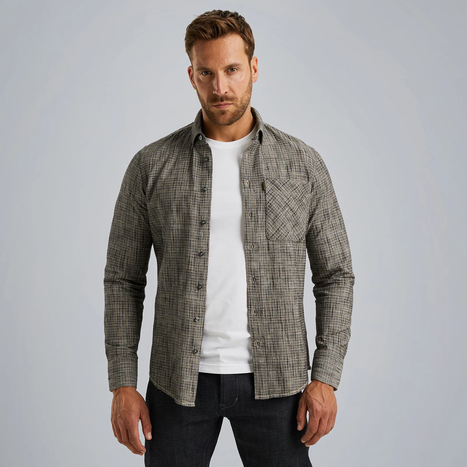 Shirt with check pattern Grey