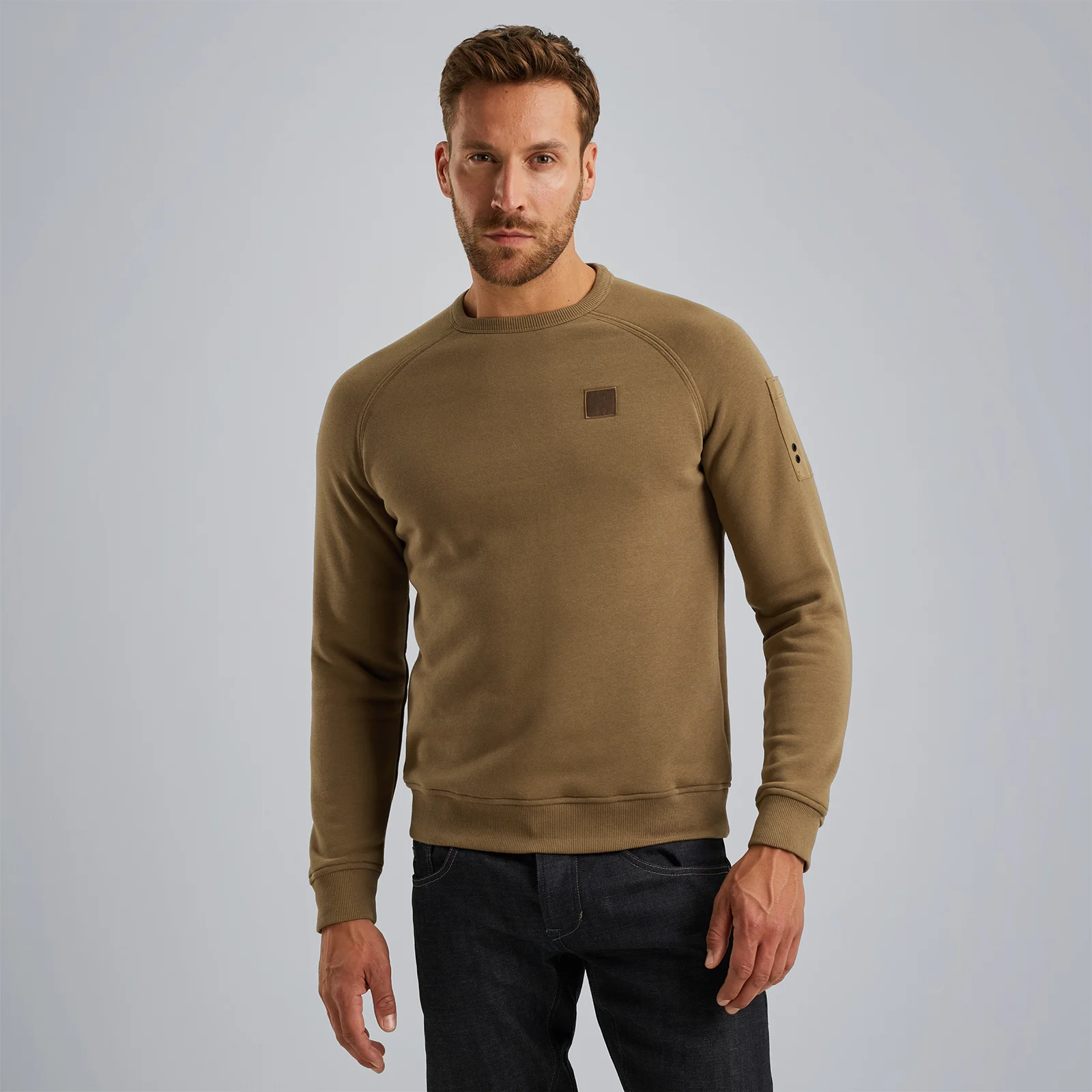 Sweatshirt with flight pocket Brown