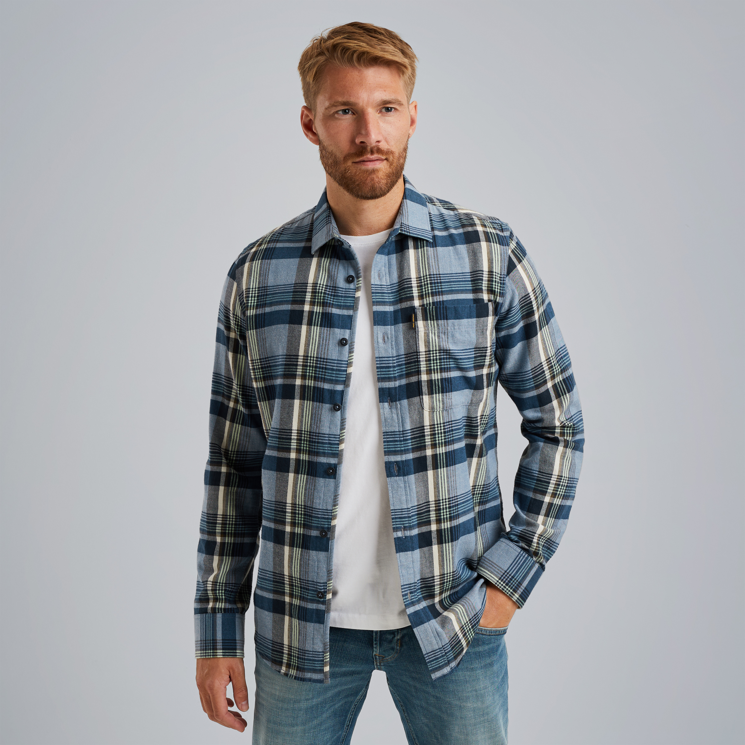 Shirt with check pattern Blue