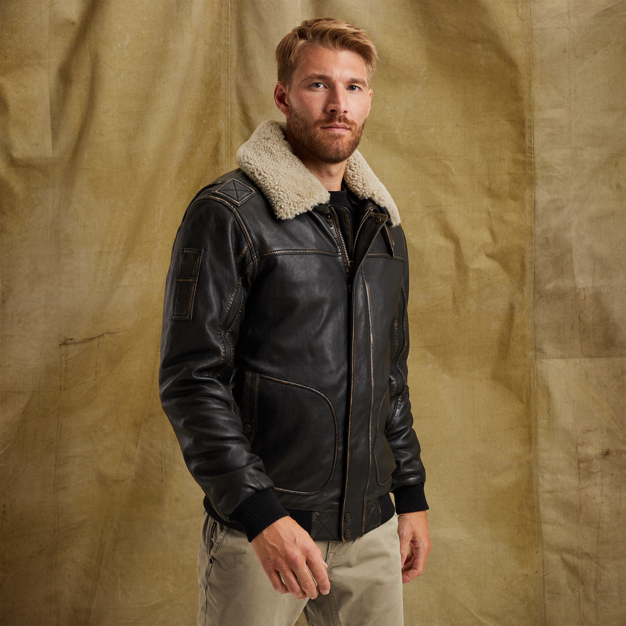 Hudson Lockheed leather jacket Brown