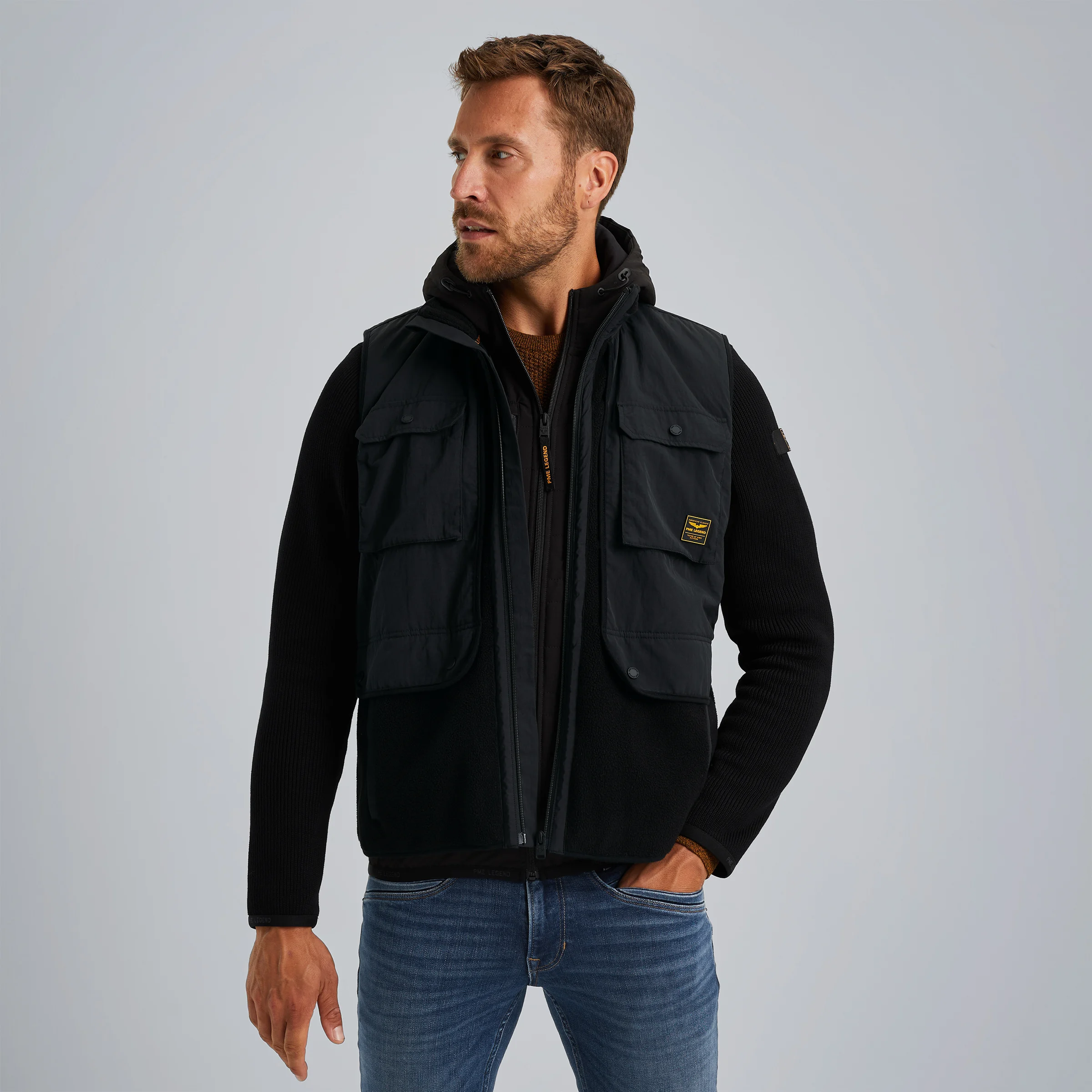 Bodywarmer with zipper closure Black