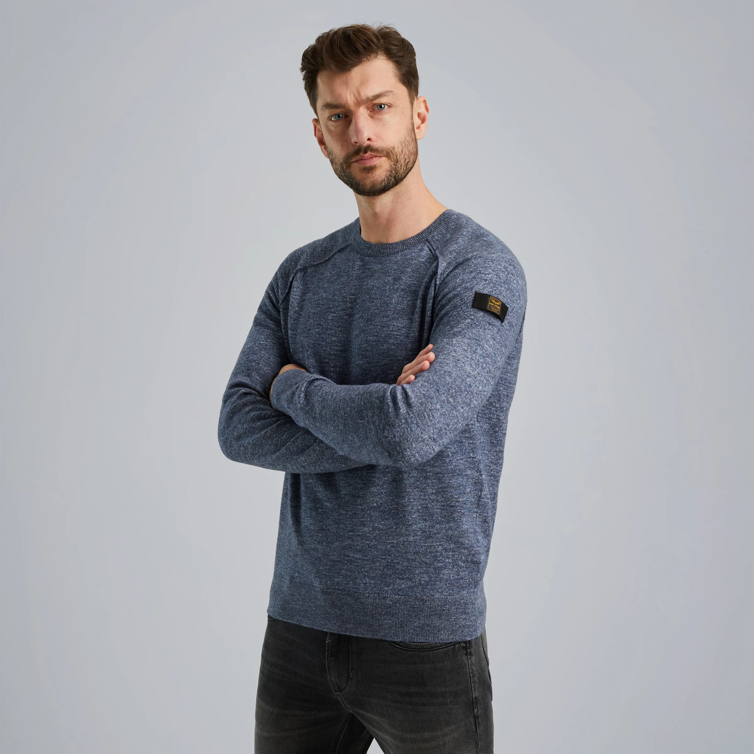 Pullover in a cotton blend Blue