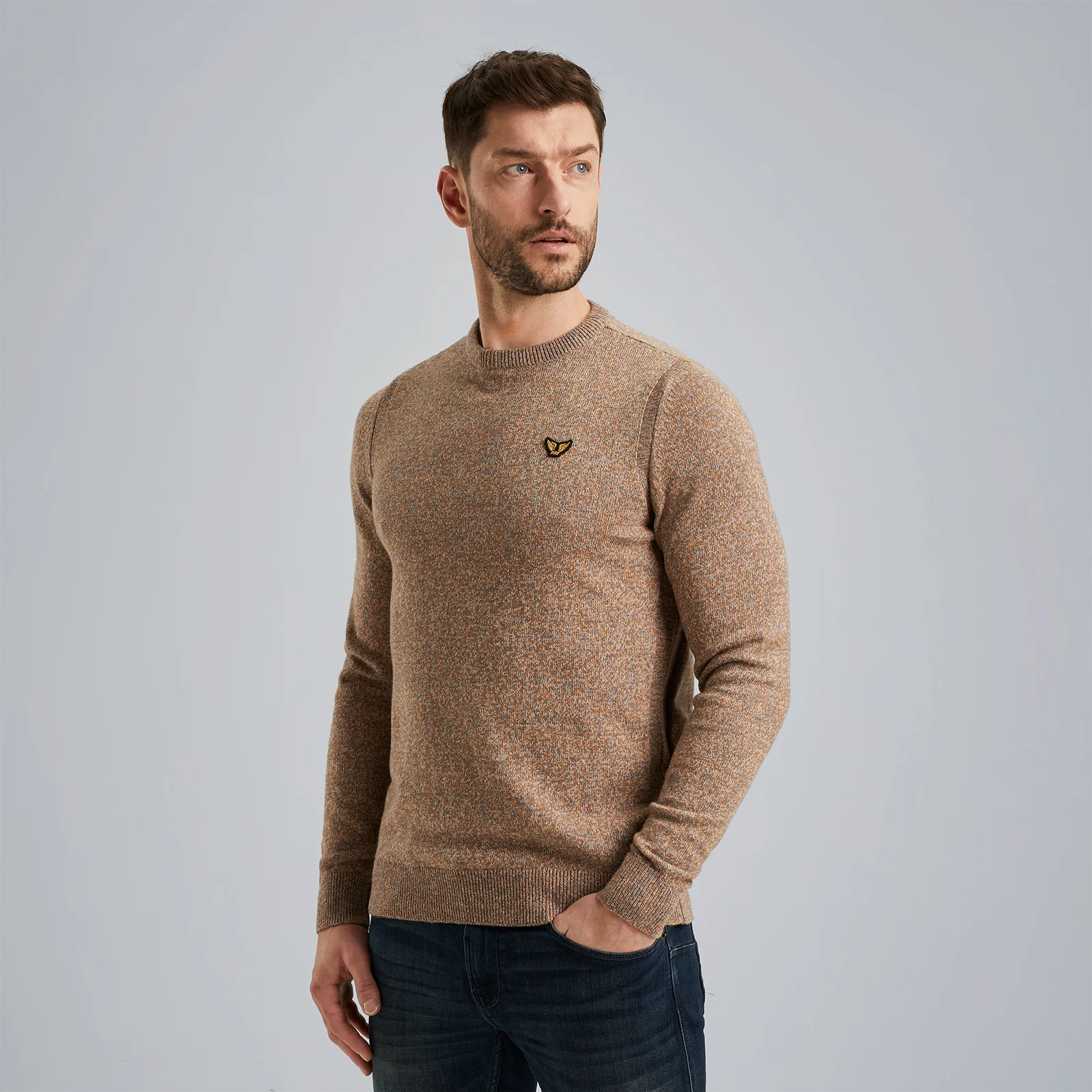 Pullover made of mouliné yarn Brown