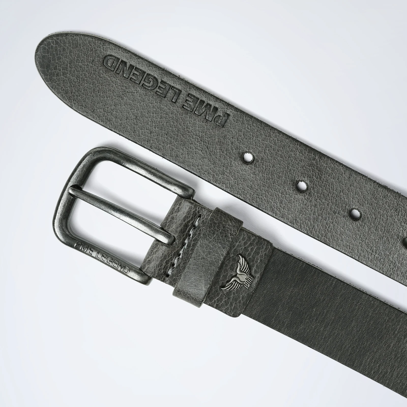 Leather belt Grey