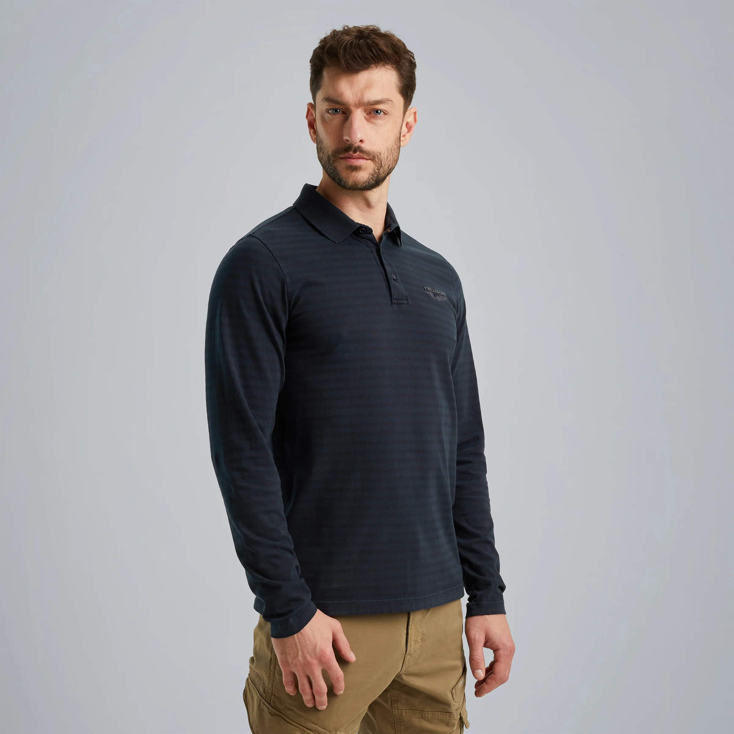 Polo shirt with long sleeves Blue