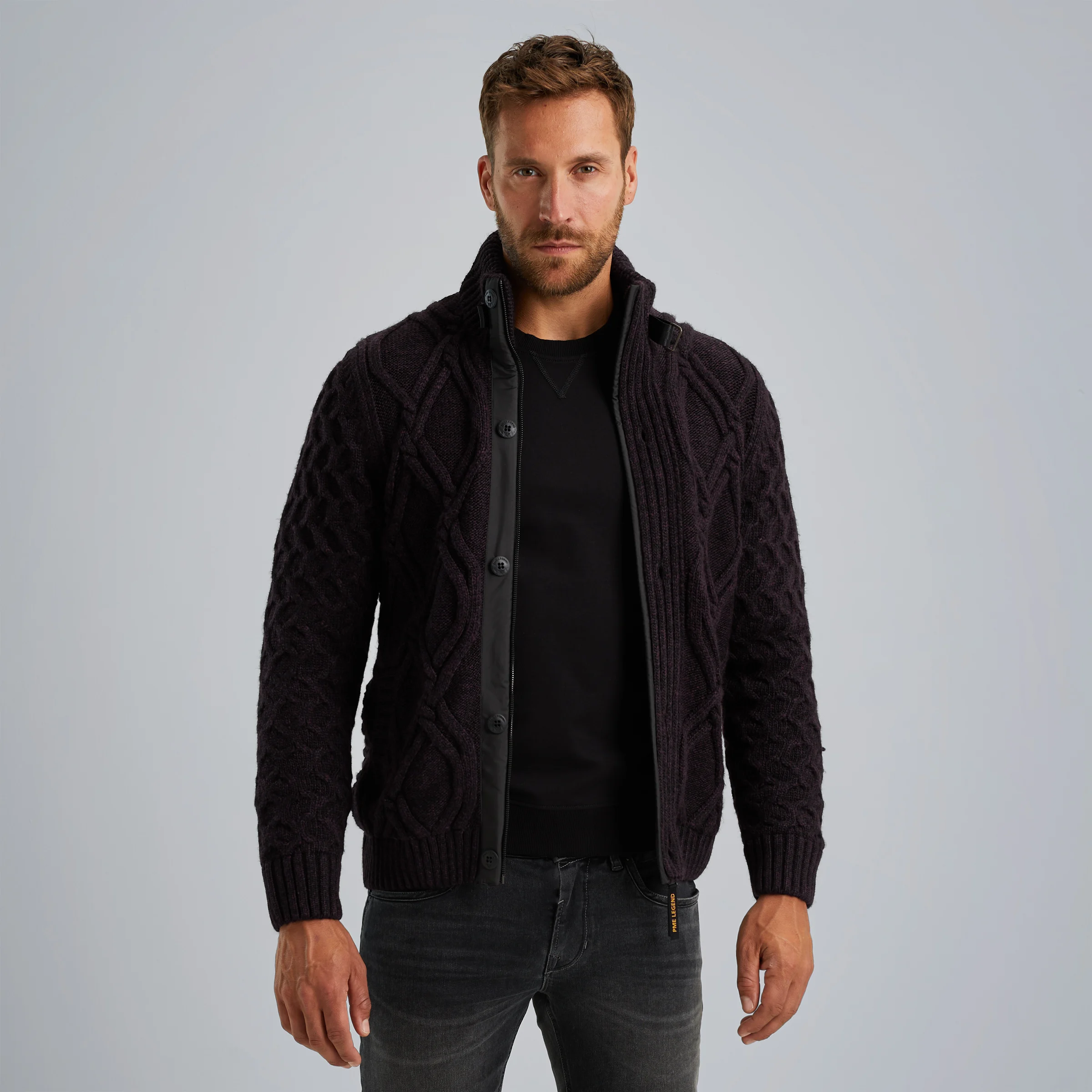 Cardigan in a wool blend Purple