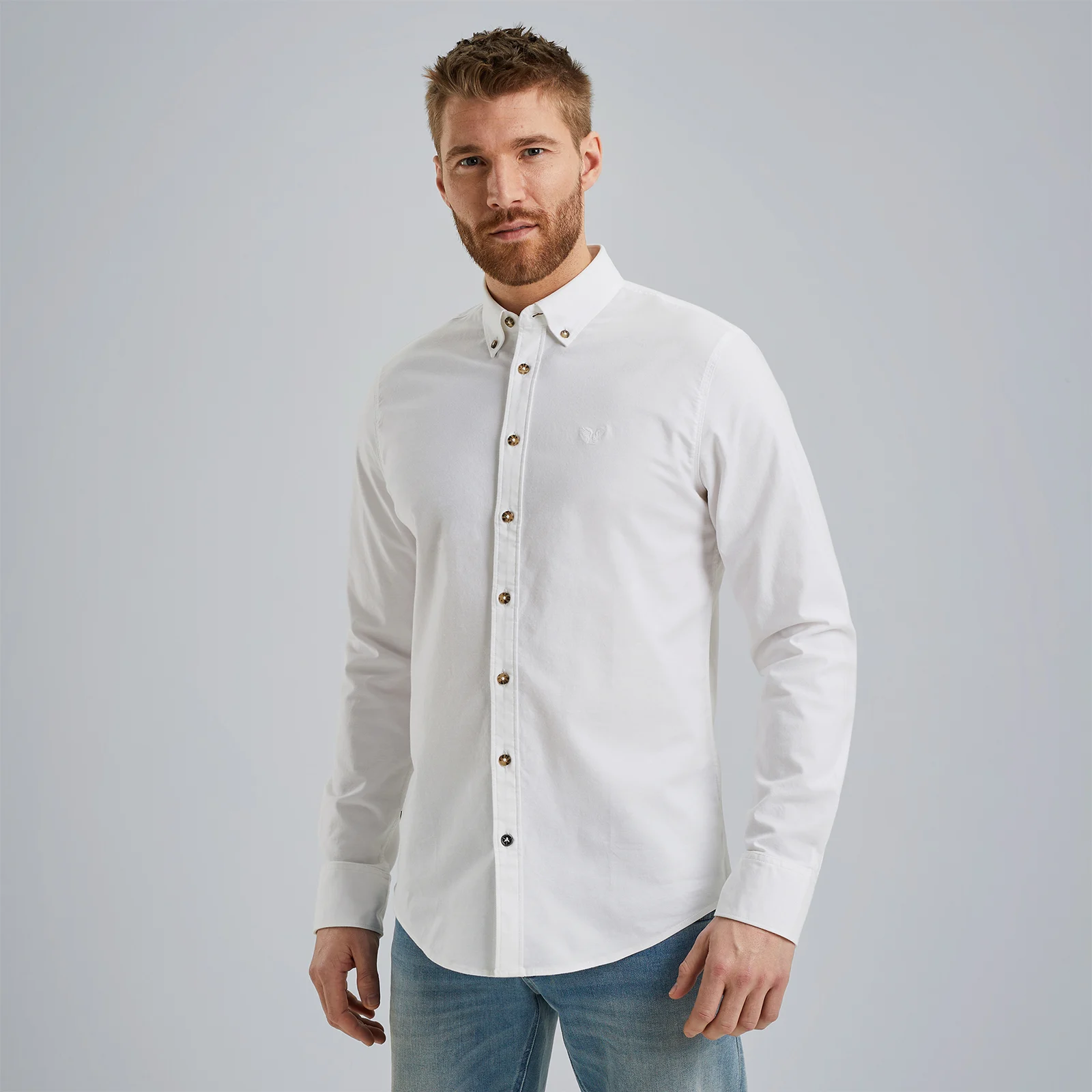 Shirt in cotton with stretch White