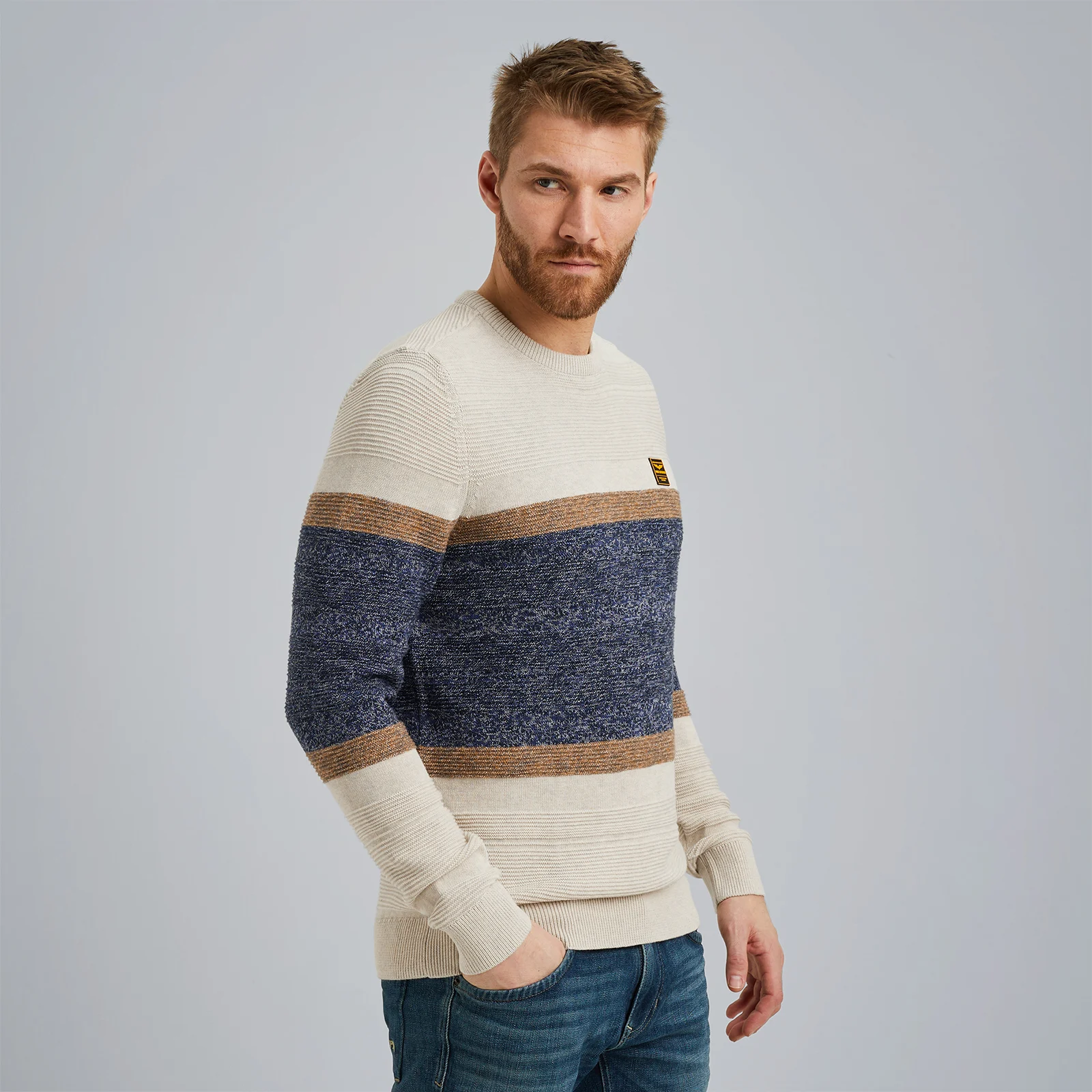 Pullover in mouliné yarn White