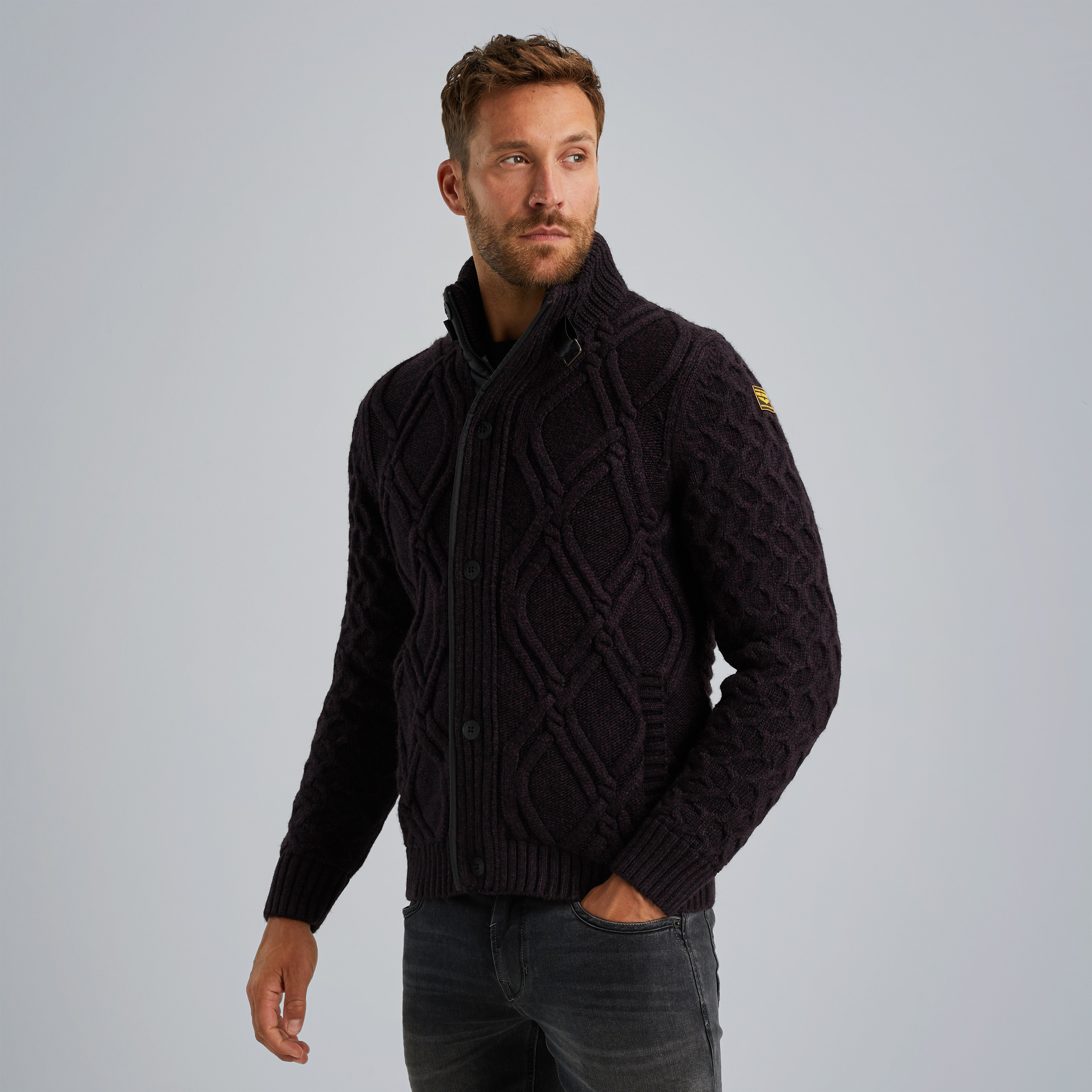 Cardigan in a wool blend Purple