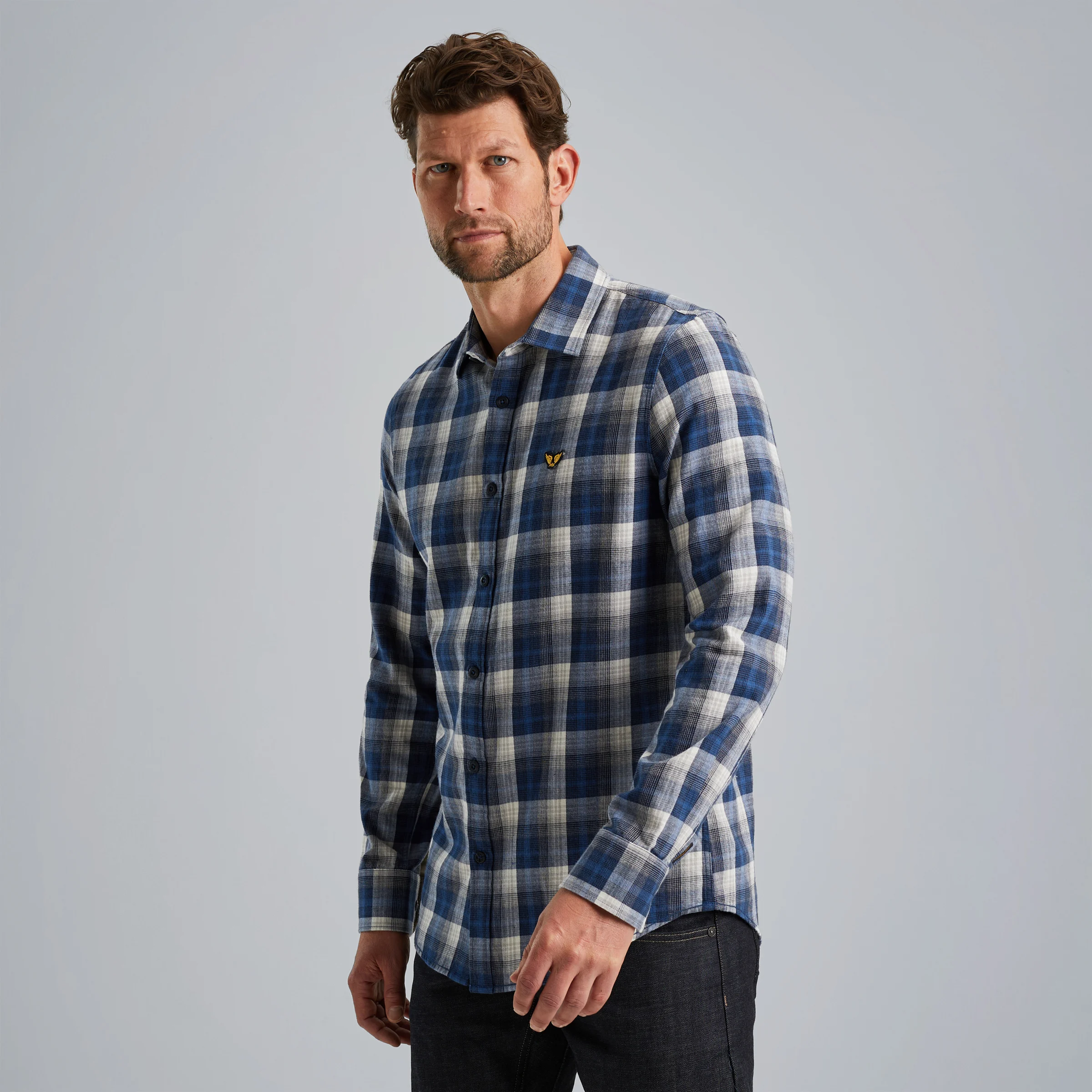 Shirt with check pattern Blue
