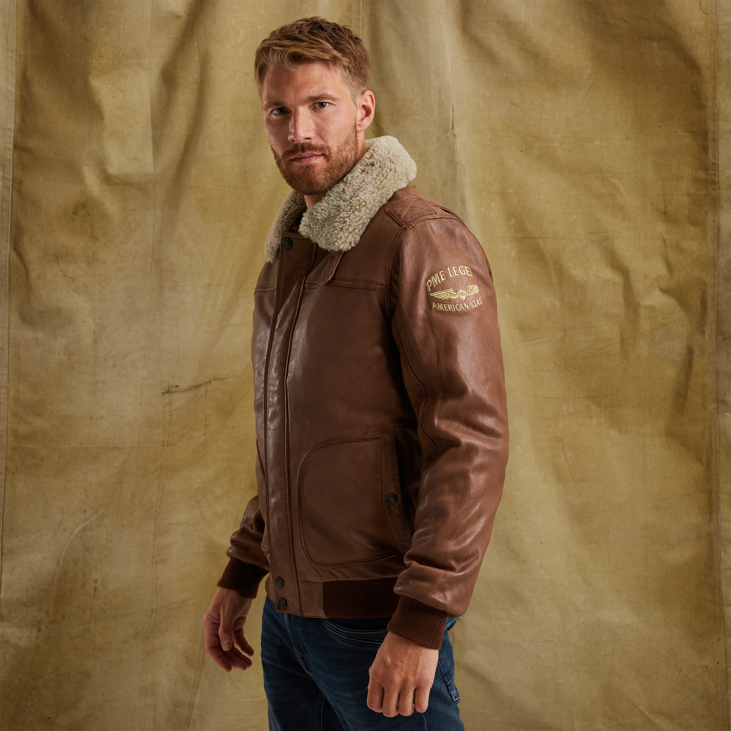 Hudson Lockheed leather jacket Brown