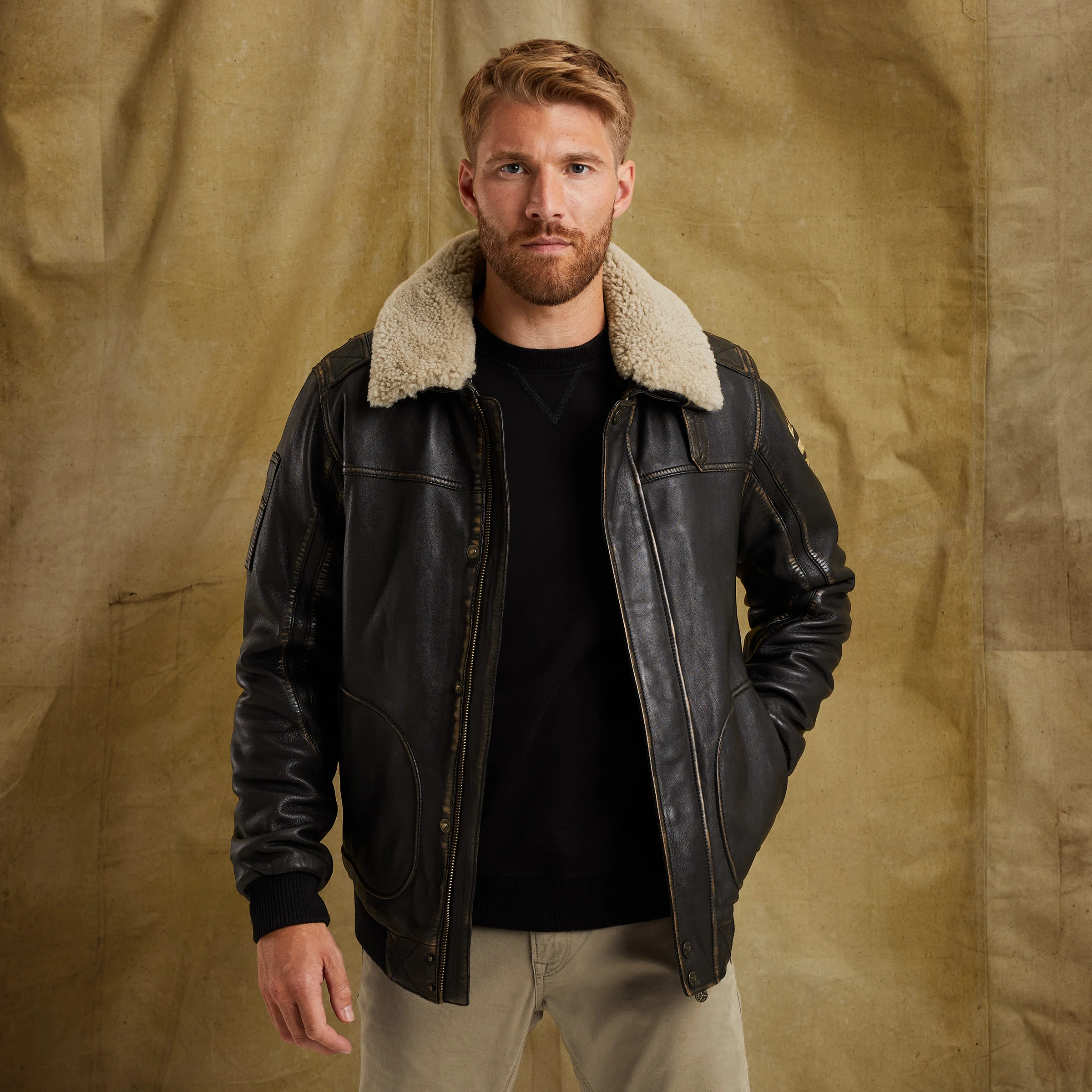 Hudson Lockheed leather jacket Brown