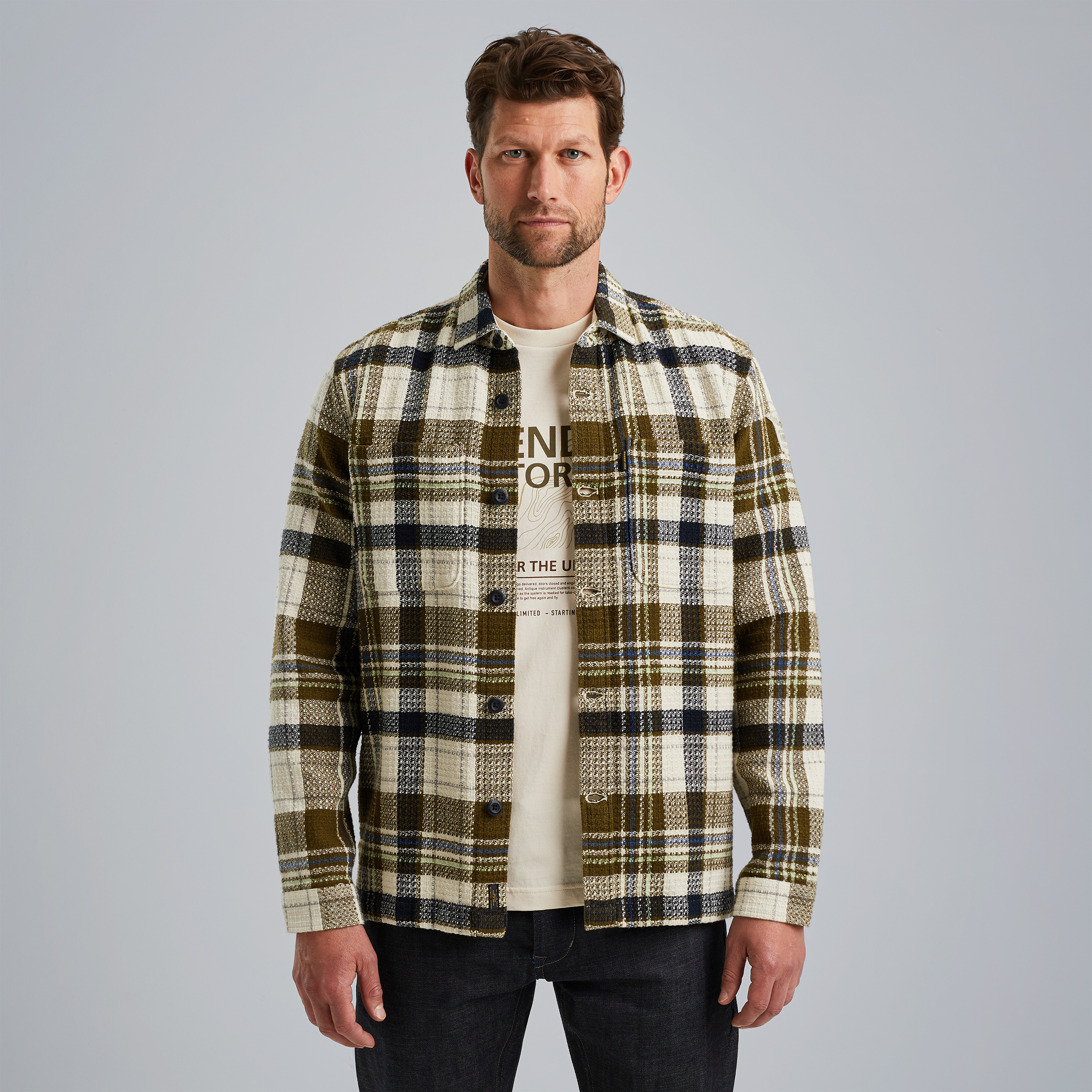 Shirt with check pattern Green