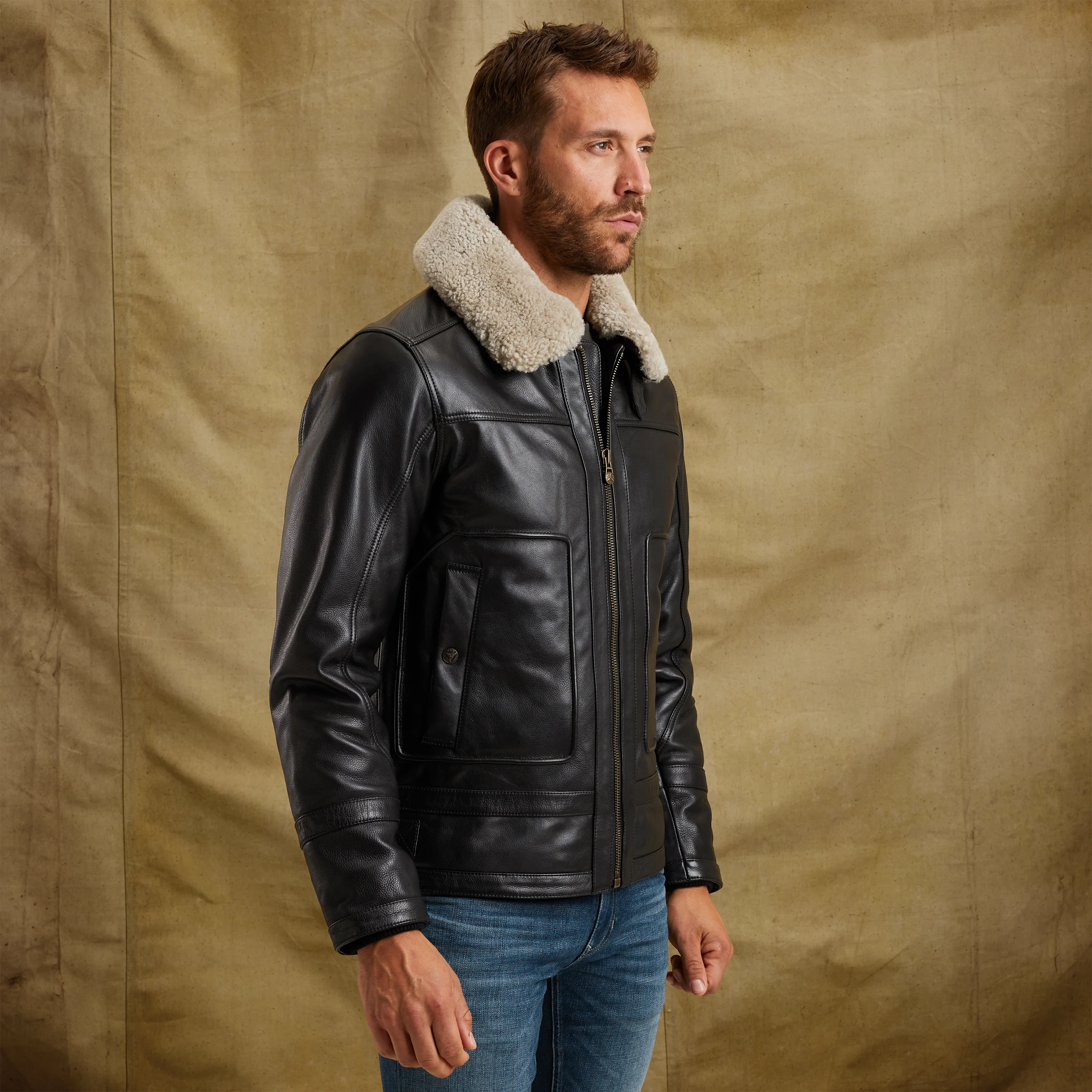 Auckland leather jacket Black