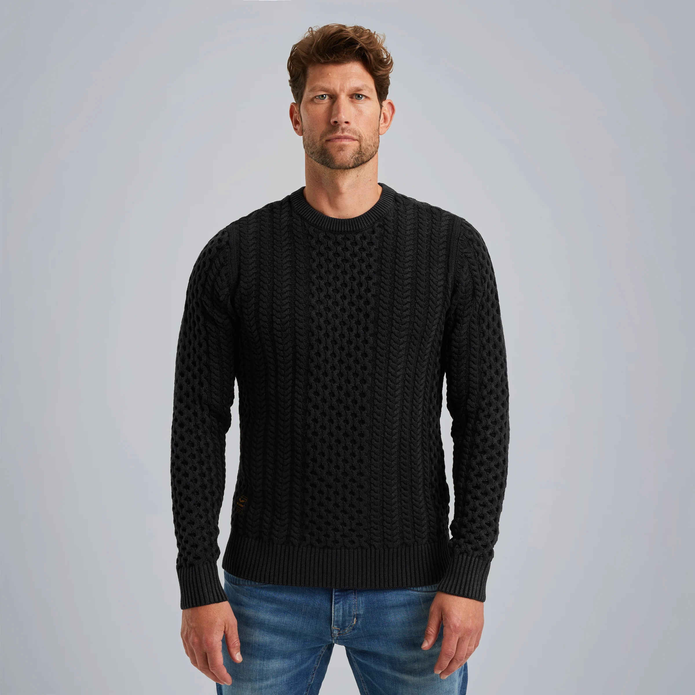 Pullover with cable pattern Black